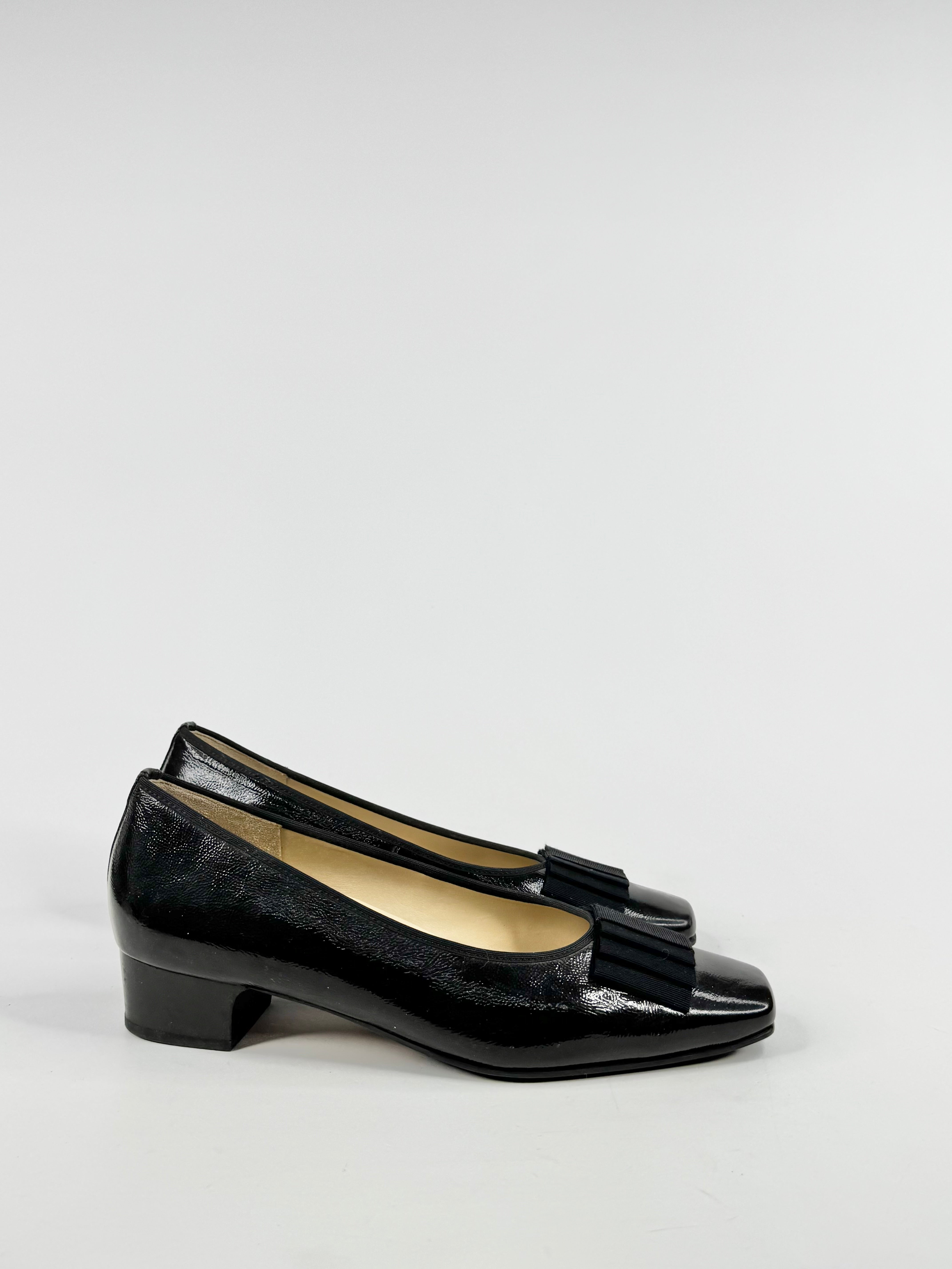 Hassia Black Patent Leather Block Heels - EU39