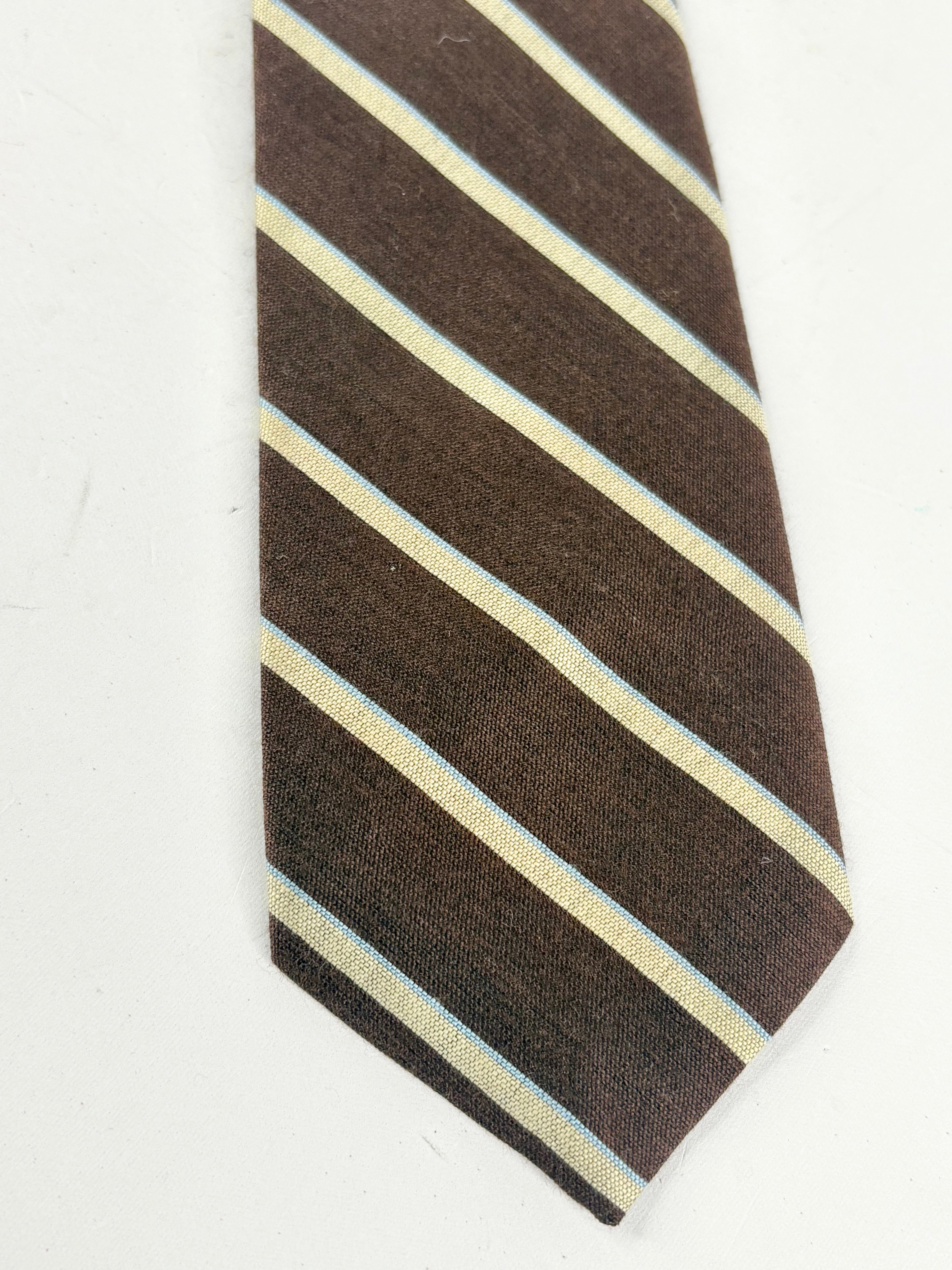 Vintage Givenchy Gentleman Chocolate Brown Striped Tie