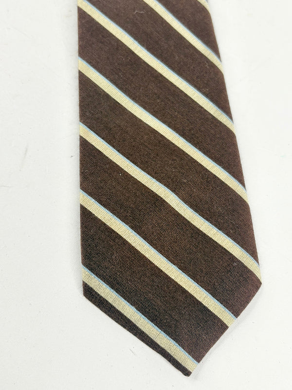 Vintage Givenchy Gentleman Chocolate Brown Striped Tie