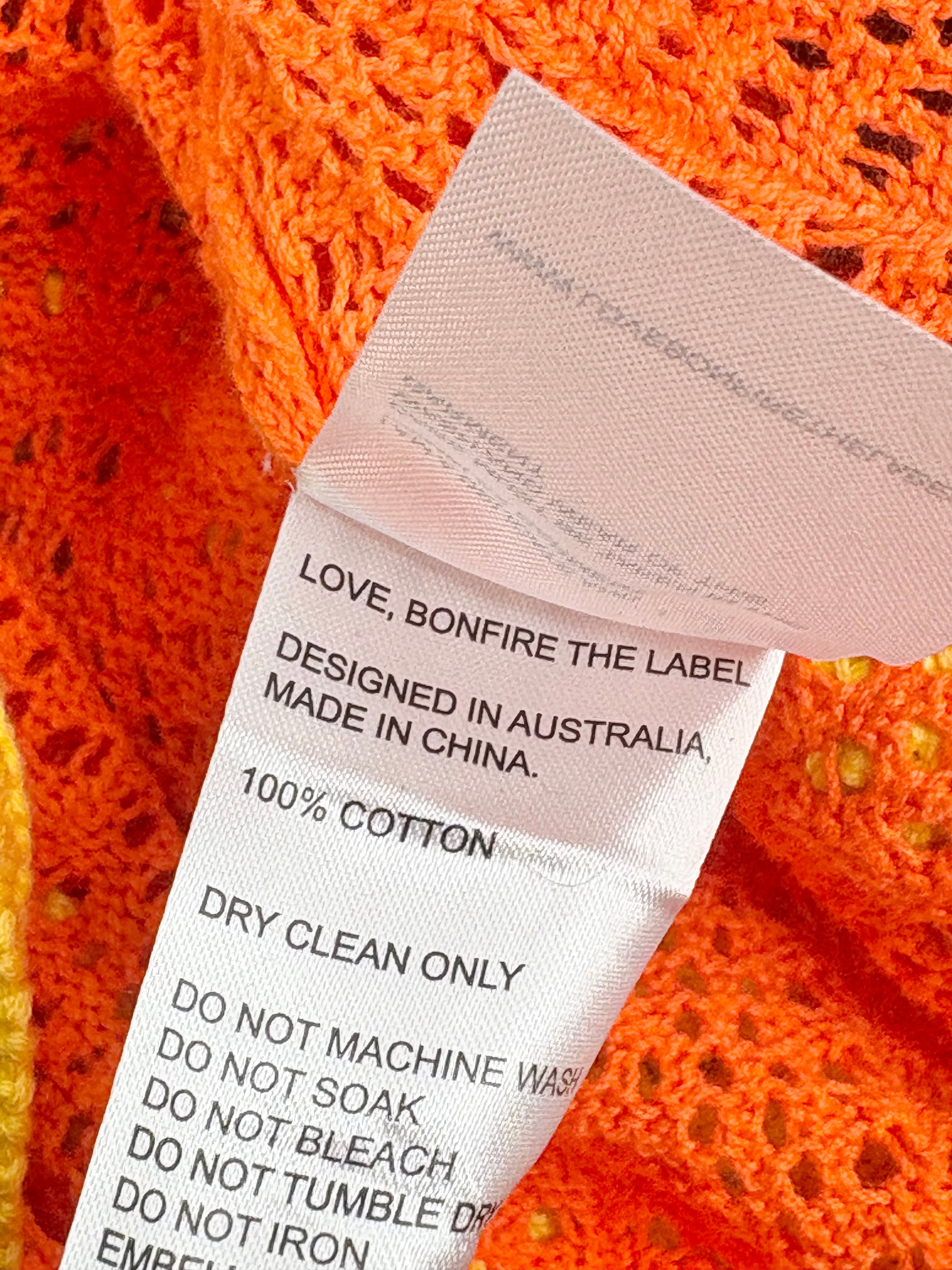 Love, Bonfire the Label 'Eternal Sunshine' Crochet Knit Dress - AU8