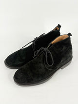 Calpierre Napoli Black Suede Lace-Up Ankle Boots - EU42