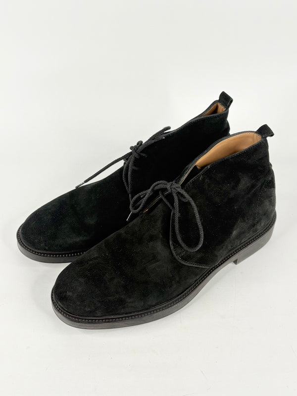 Calpierre Napoli Black Suede Lace-Up Ankle Boots - EU42