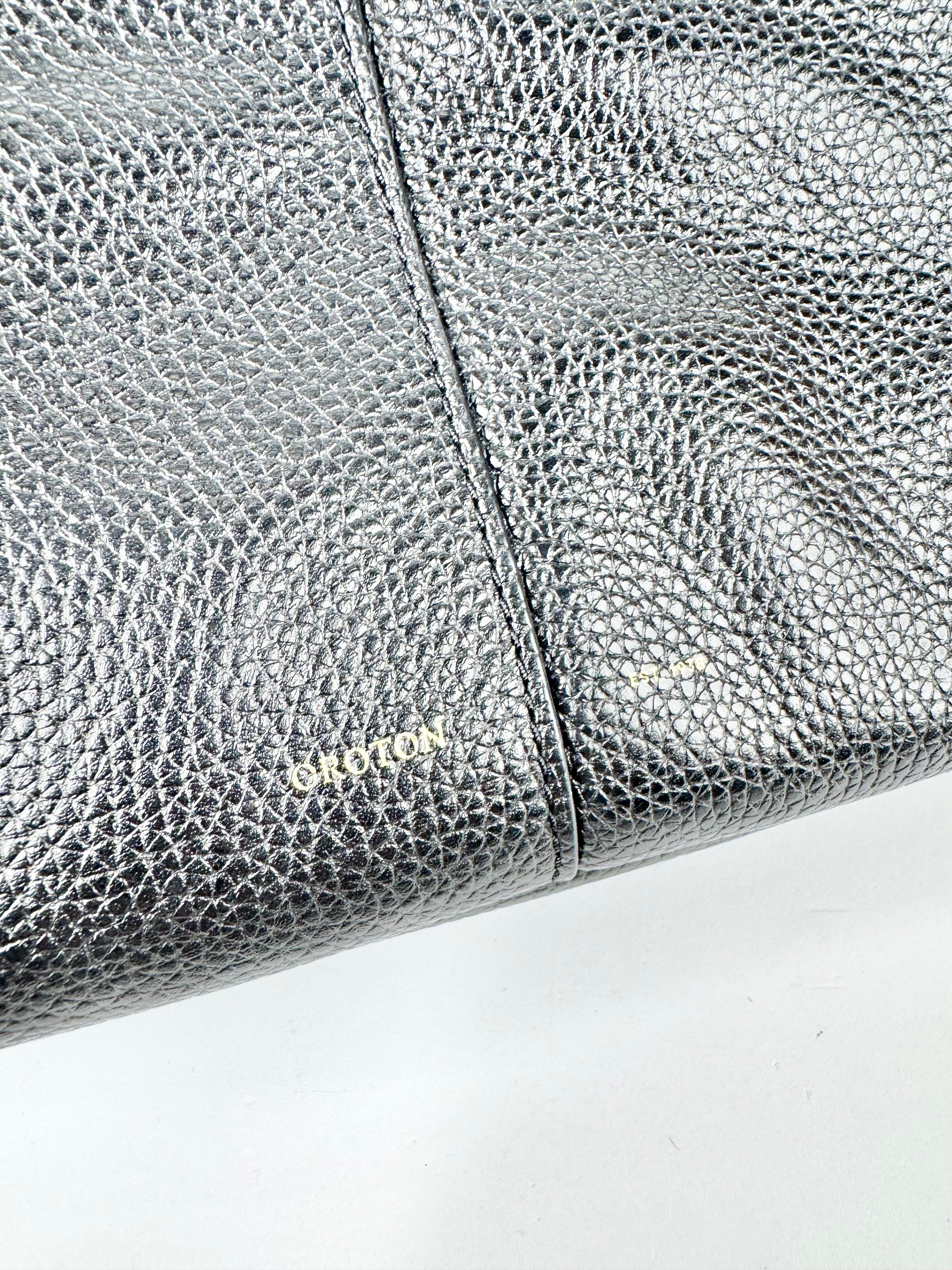 Oroton Black Grained Leather Cross Body Bag