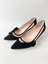 Kate Spade Black Suede Bow Accent Pumps - 7M