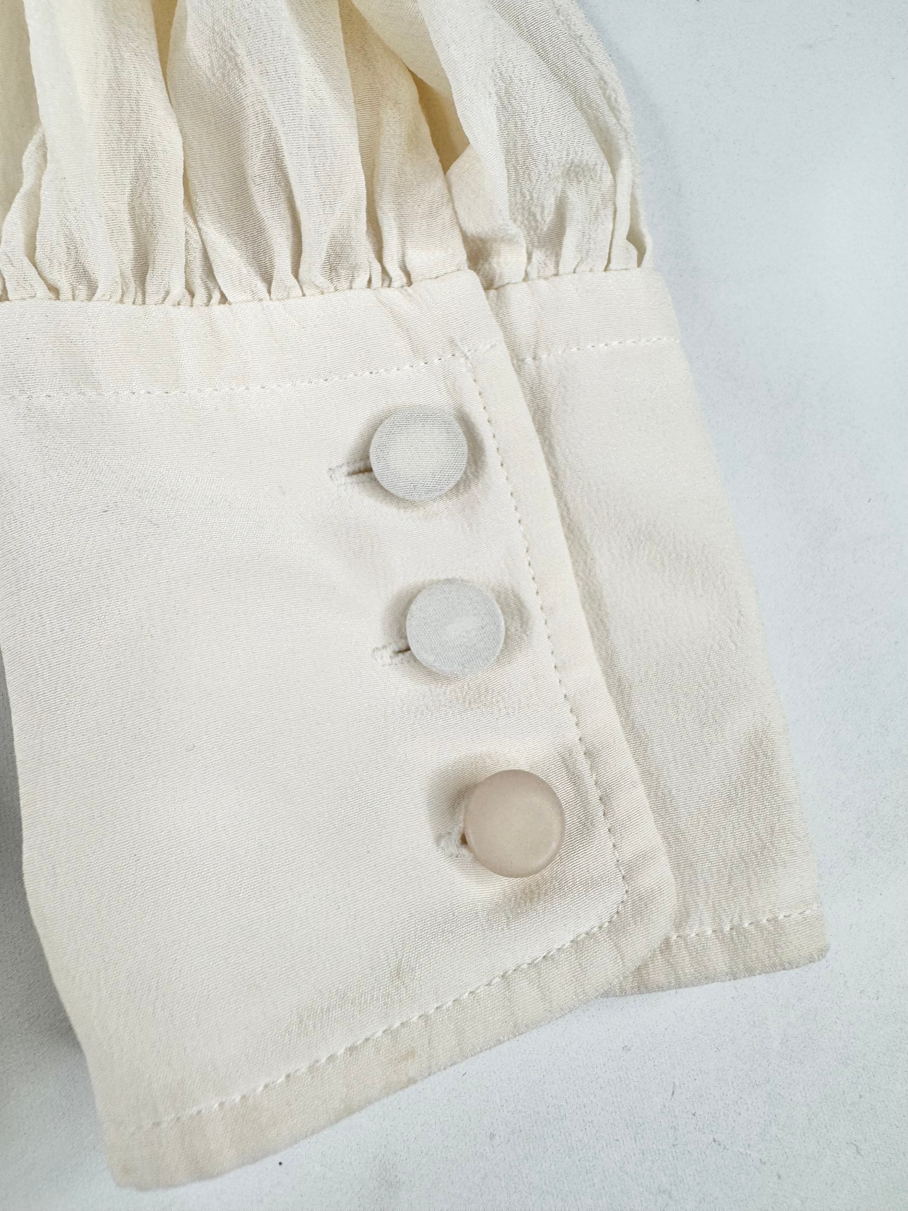 Joseph Ivory Silk Puff Sleeve Blouse - AU8/10