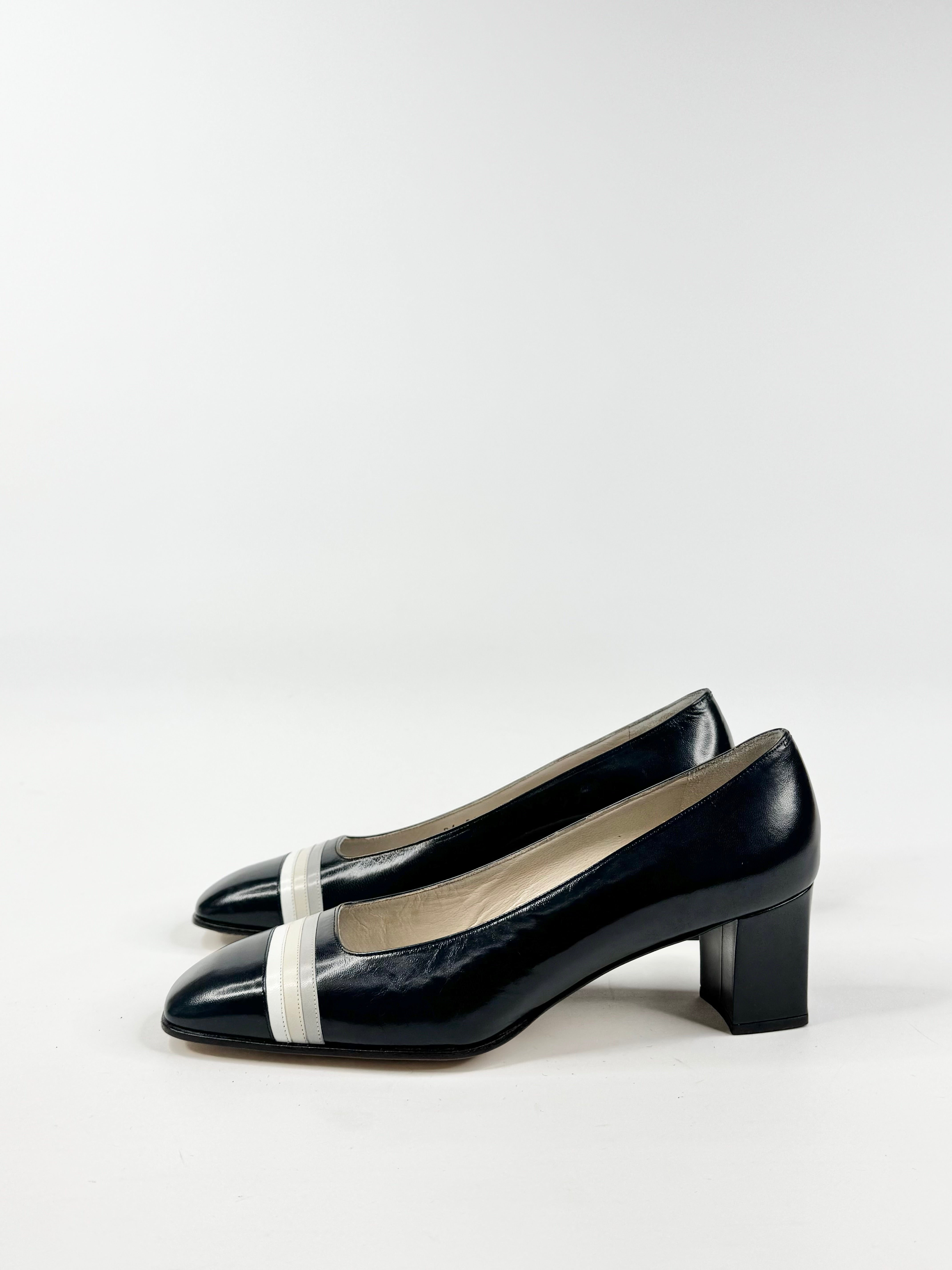 Bally Navy Striped Pumps - EU39