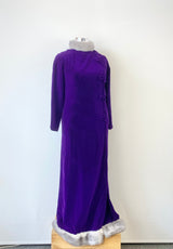 Vintage Violet Velvet Faux Fur Trim Coat/Dress - AU12