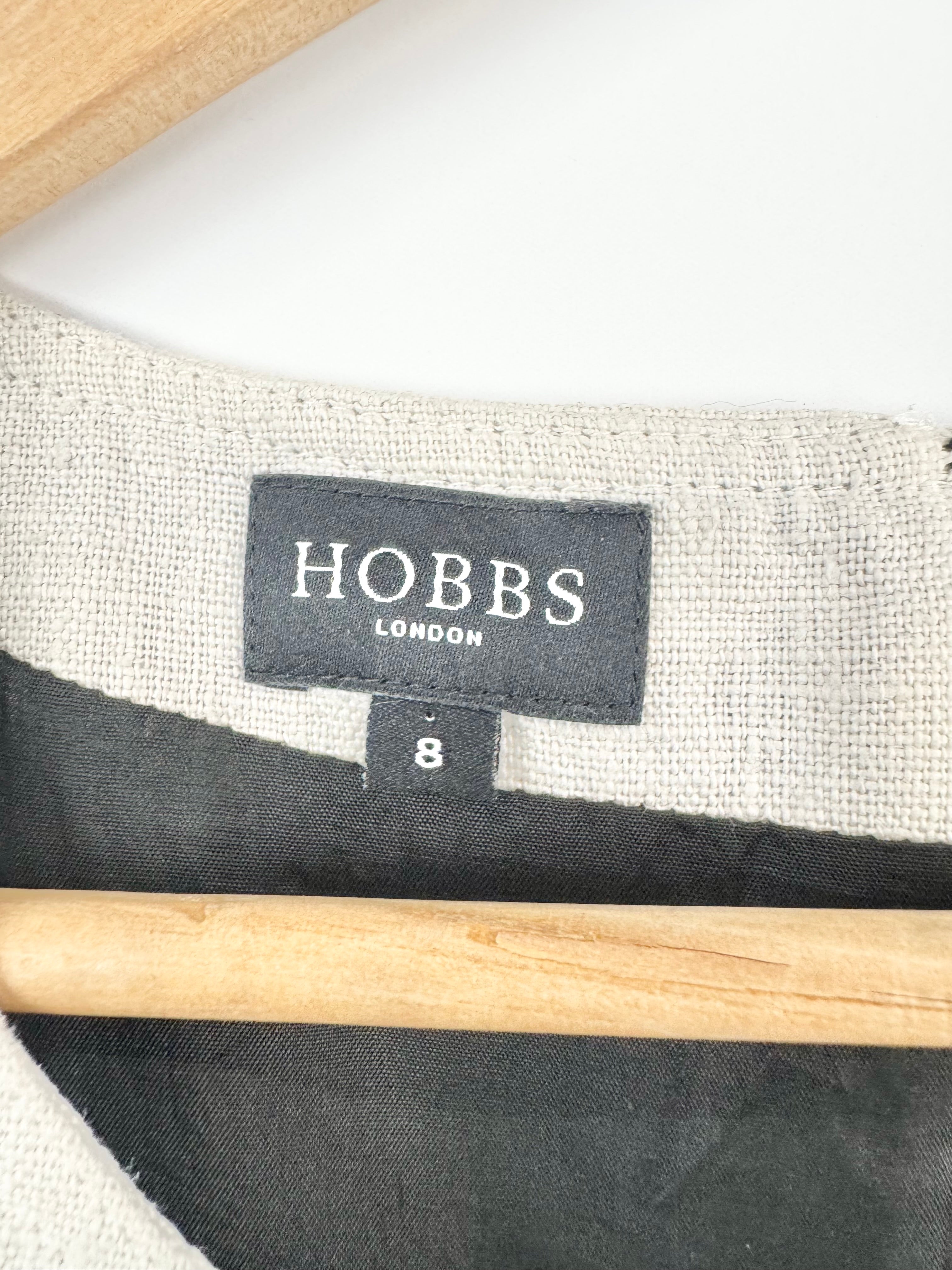 Hobbs London Black & White Retro Style Linen Dress - AU8
