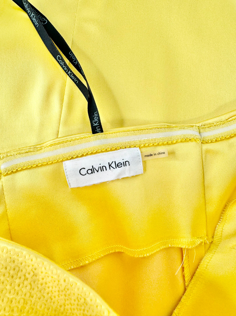 Calvin Klein Buttercup Yellow Strapless Midi Dress - AU6/8