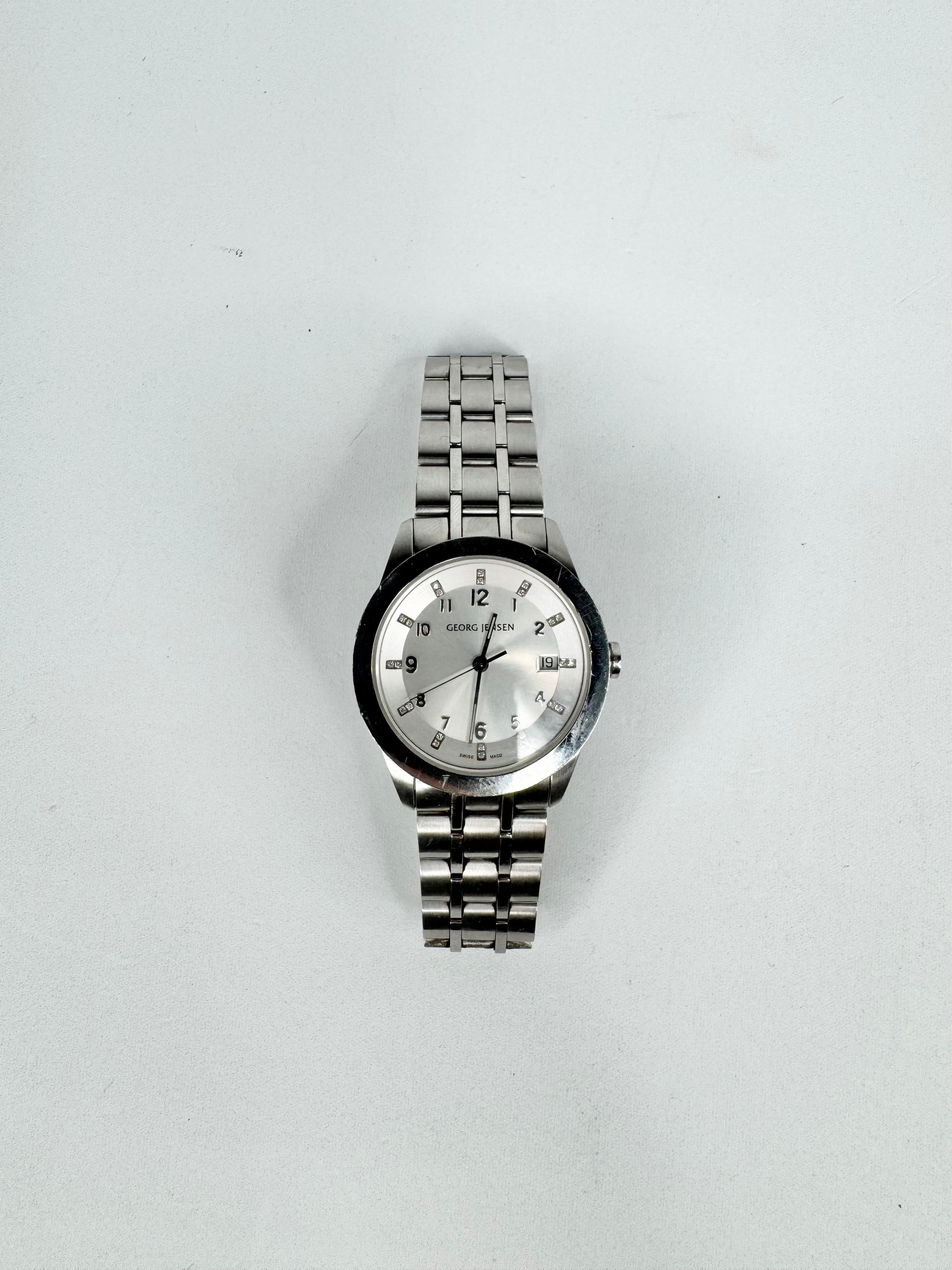 Georg Jensen Design Barth Silver Tone Design Barth Swiss Made Watch