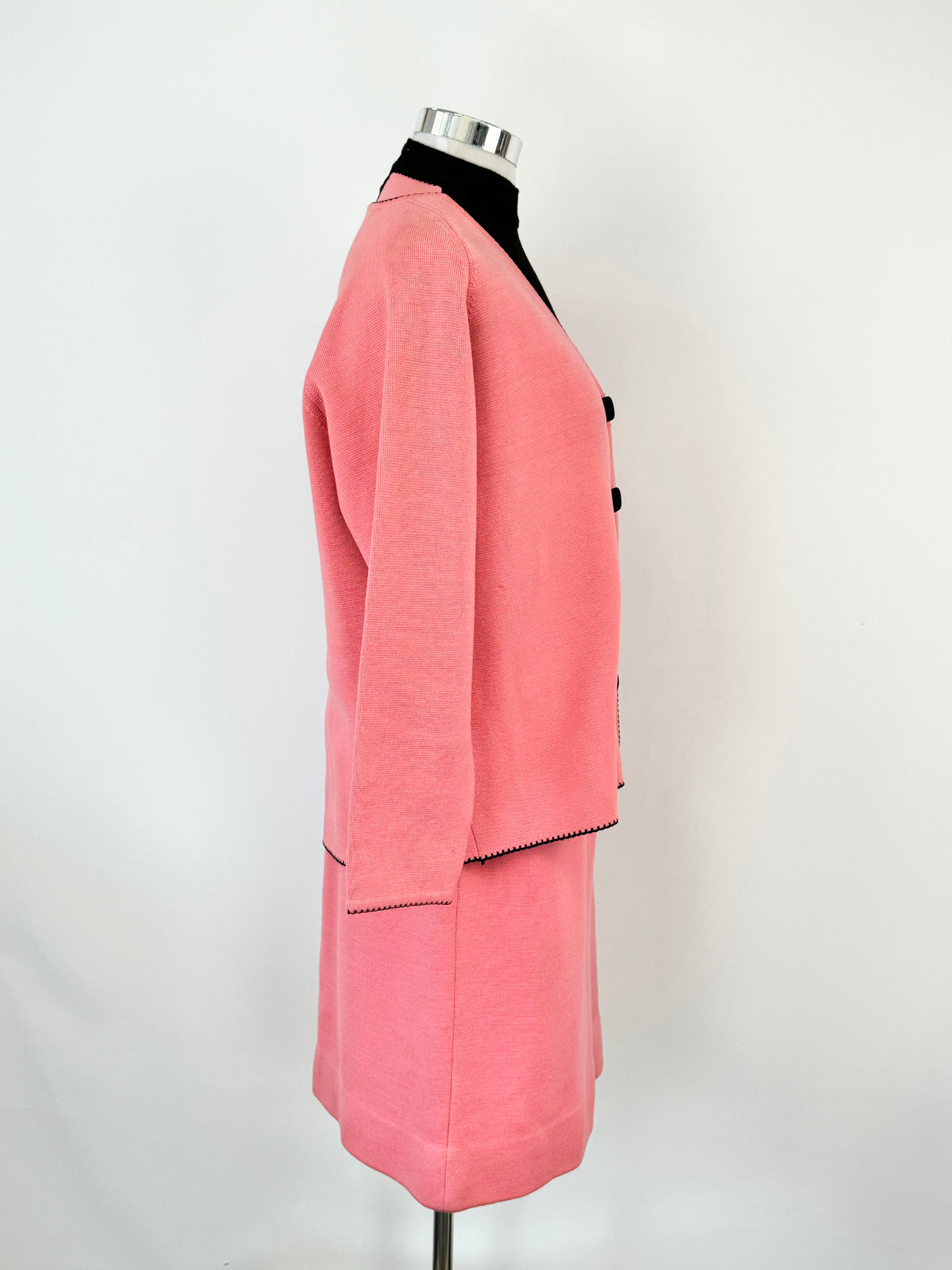 Vintage Pink & Black Rose Pink 3 Piece Suit - AU12/14