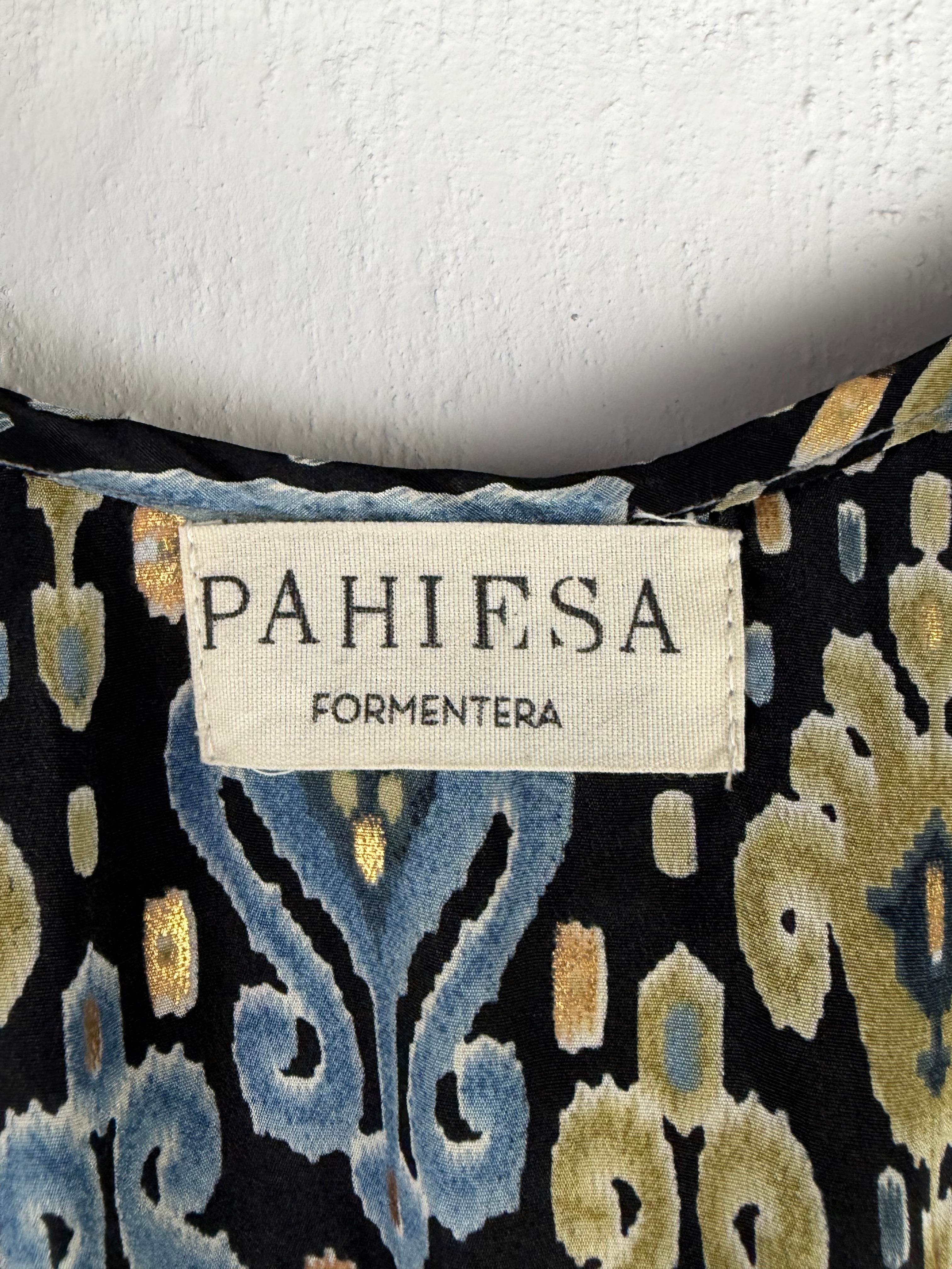 PAHIESA Formentera Silk Printed Wrap Dress - Free Size