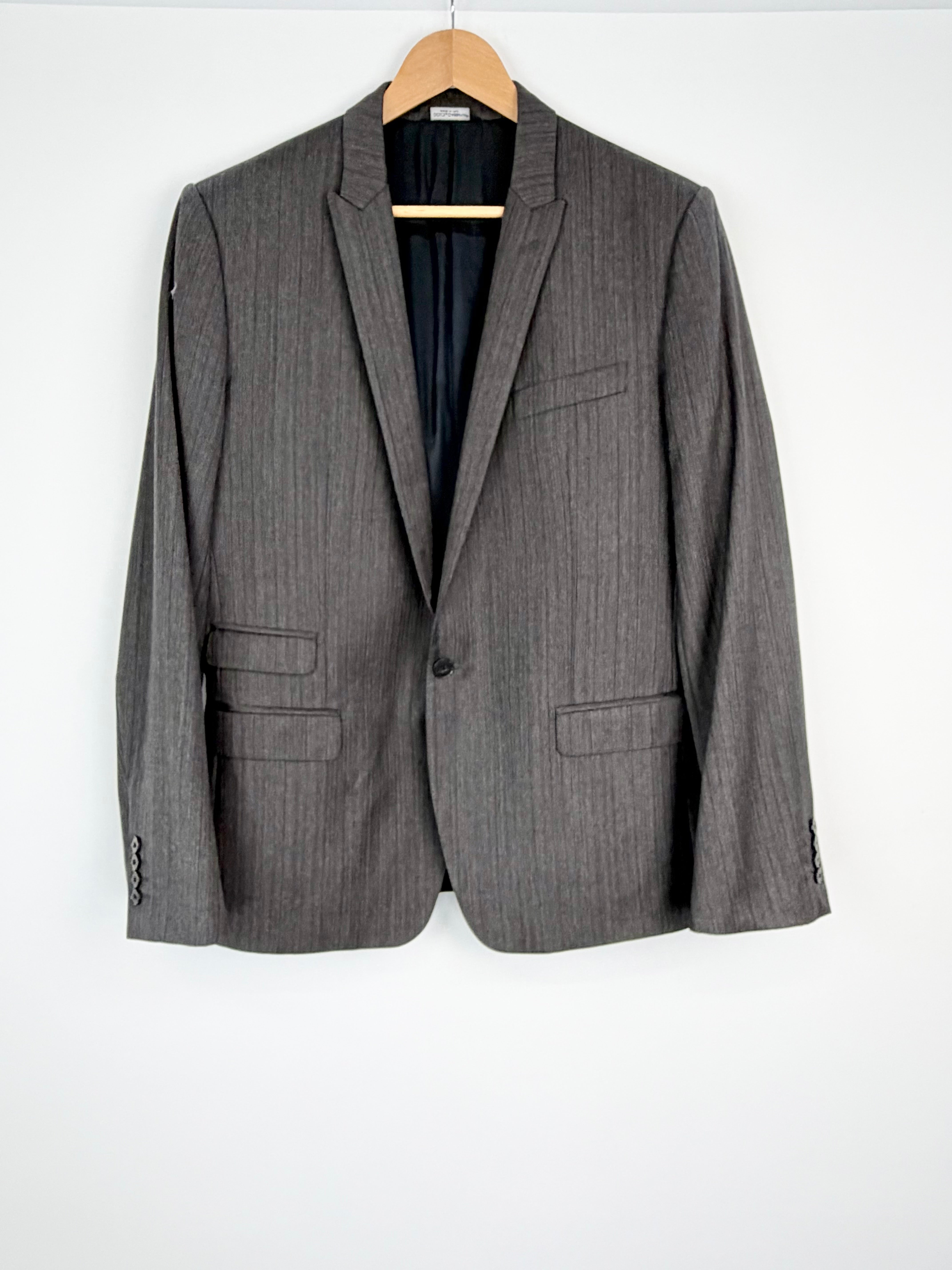 Dolce & Gabbana Charcoal Herringbone Patterned ‘Martini’ Blazer - L