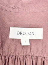 Oroton Chocolate Brown Boxy-Fit Blouse - AU6