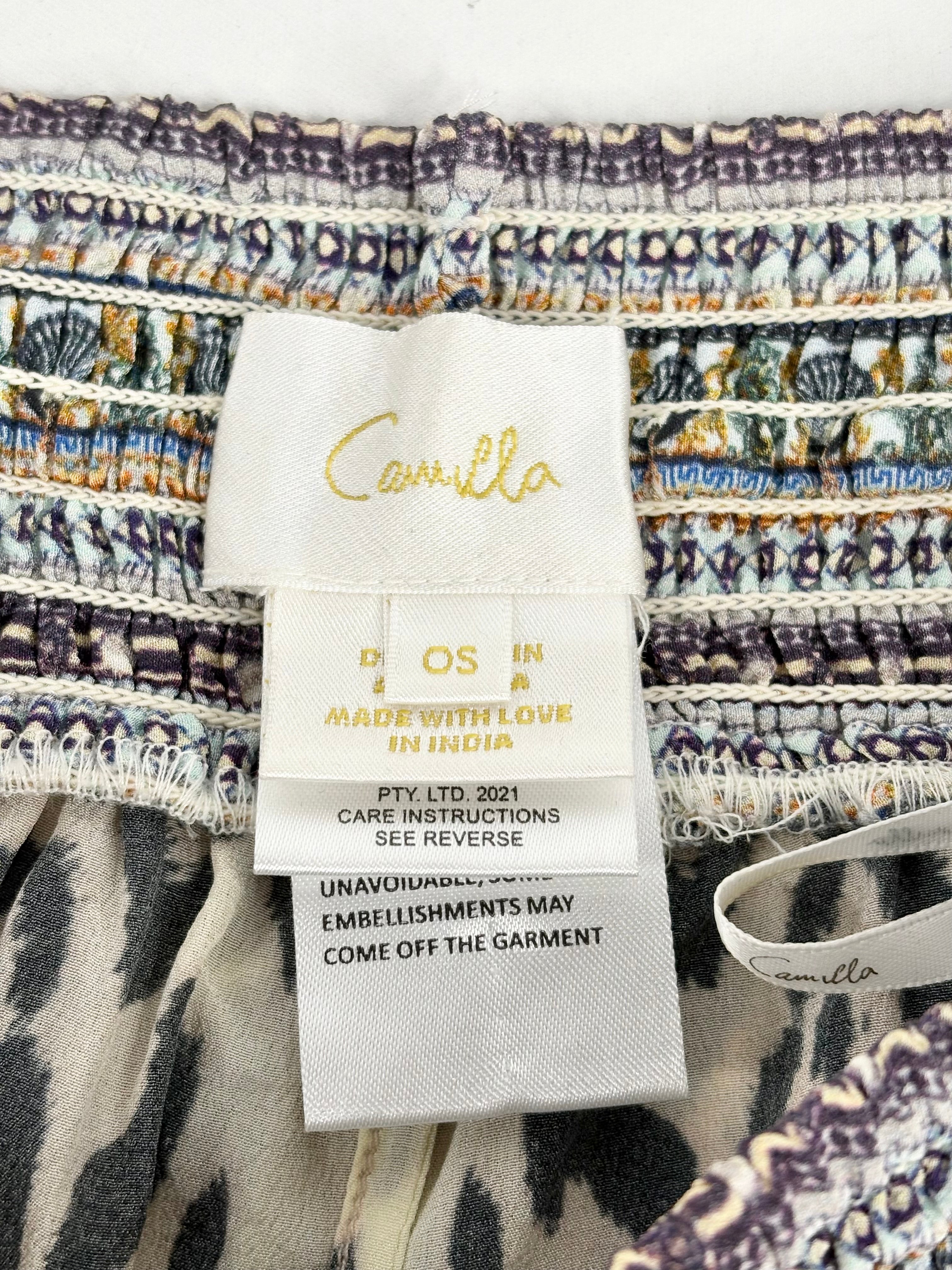 Camilla Embellished Animal-Print Sheer Silk Pantalon - O/S