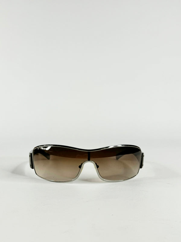 Prada Linea Rossa Brown Shield Sunglasses