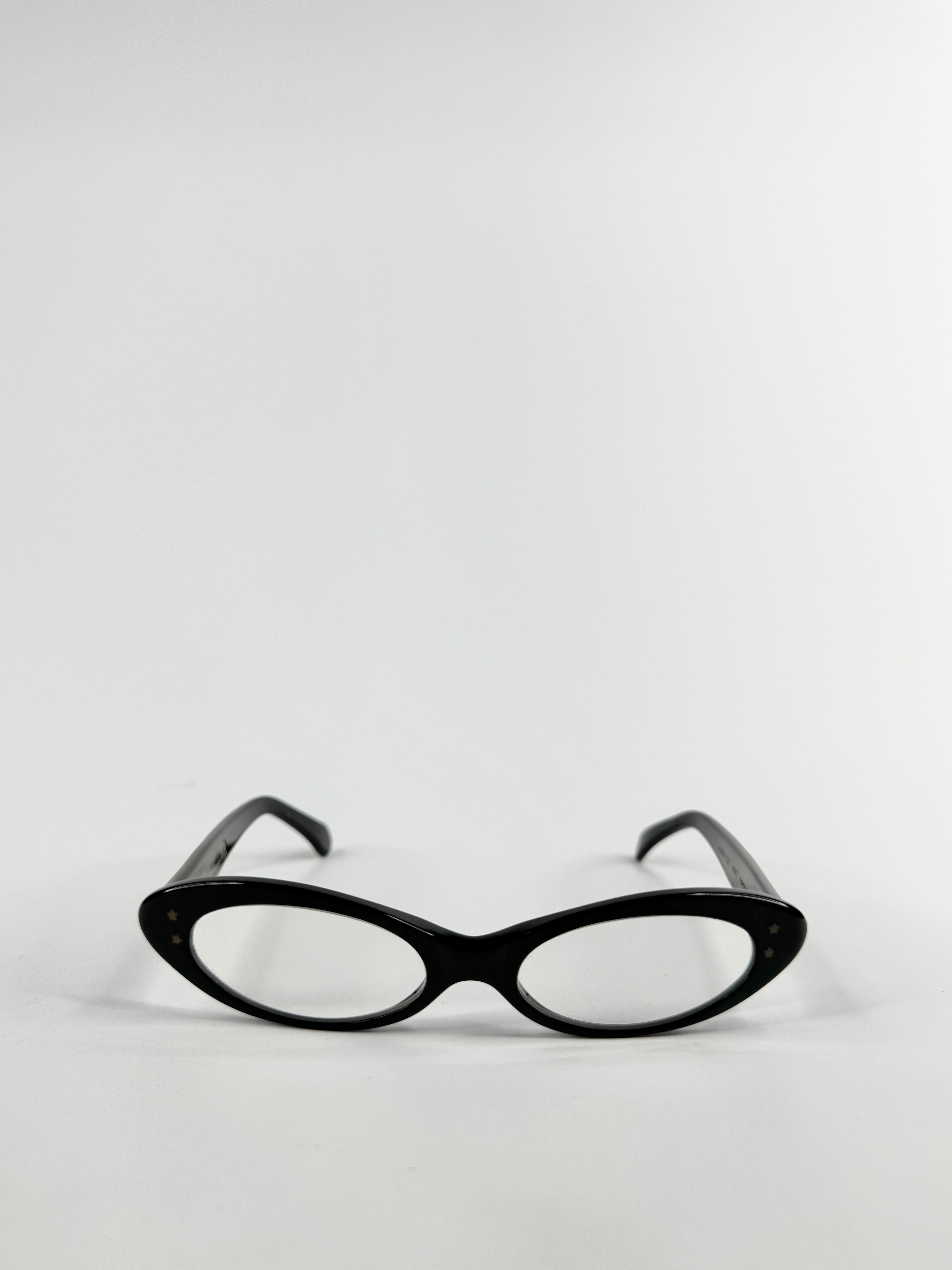 Cutler & Gross of London Black Frame Star Embellished Oval Reading Glasses