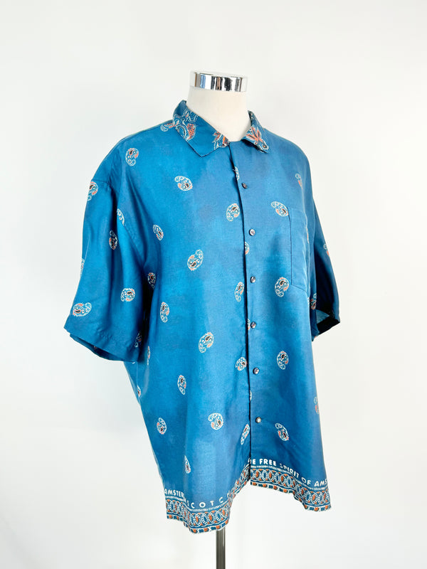 Scotch & Soda Aegan Blue Tencel Shirt - XXL