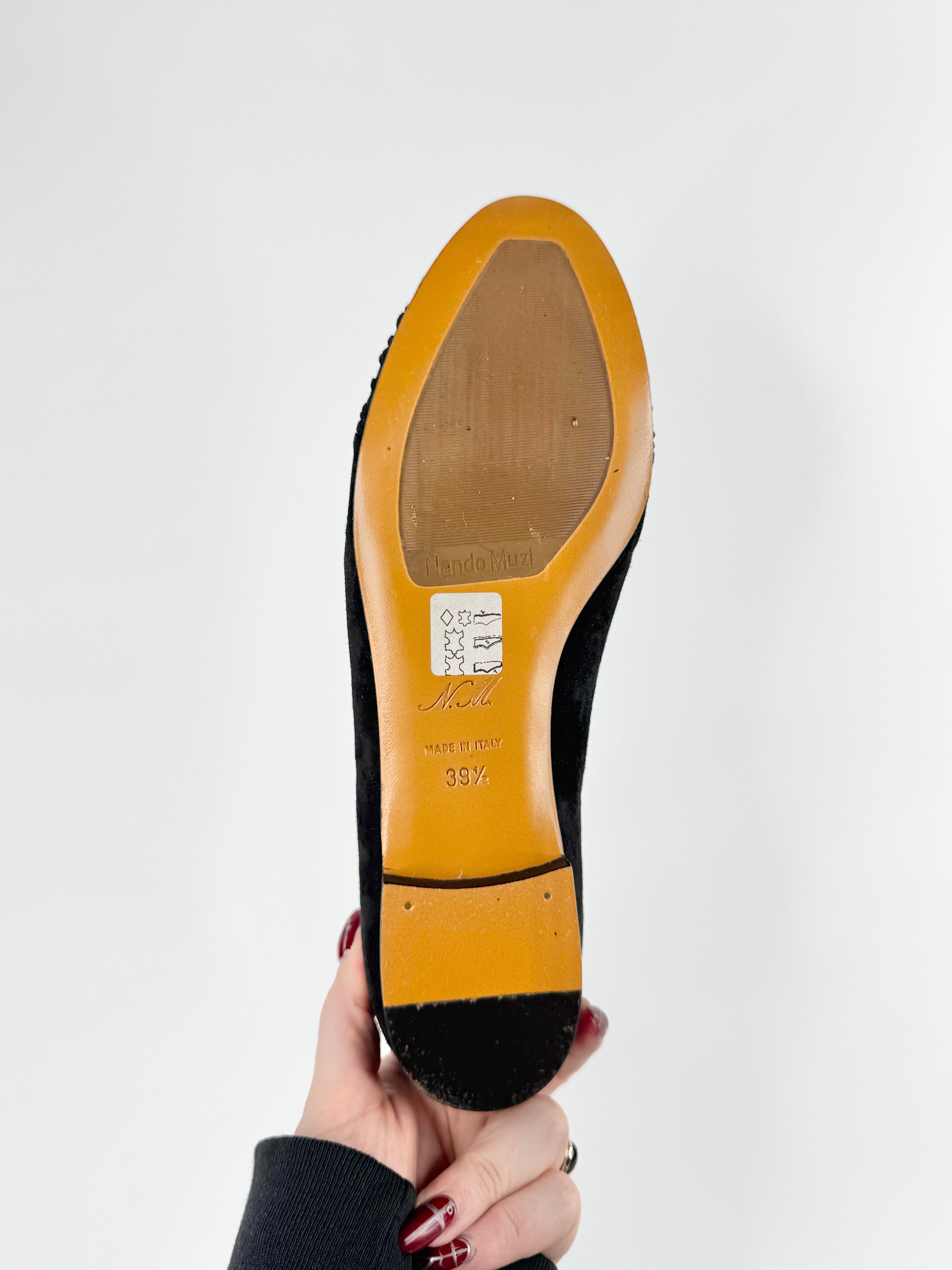 Nando Muzi Black Suede Flats NWT - EU39.5
