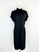 Bally Black Button Down Pleated Skirt Dress - AU10/12