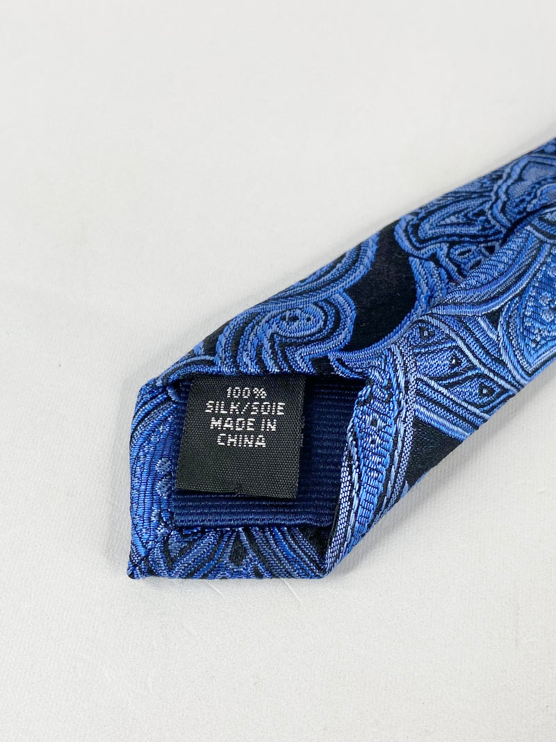 Michael by Michael Kors Black & Blue Paisley Patterned Tie