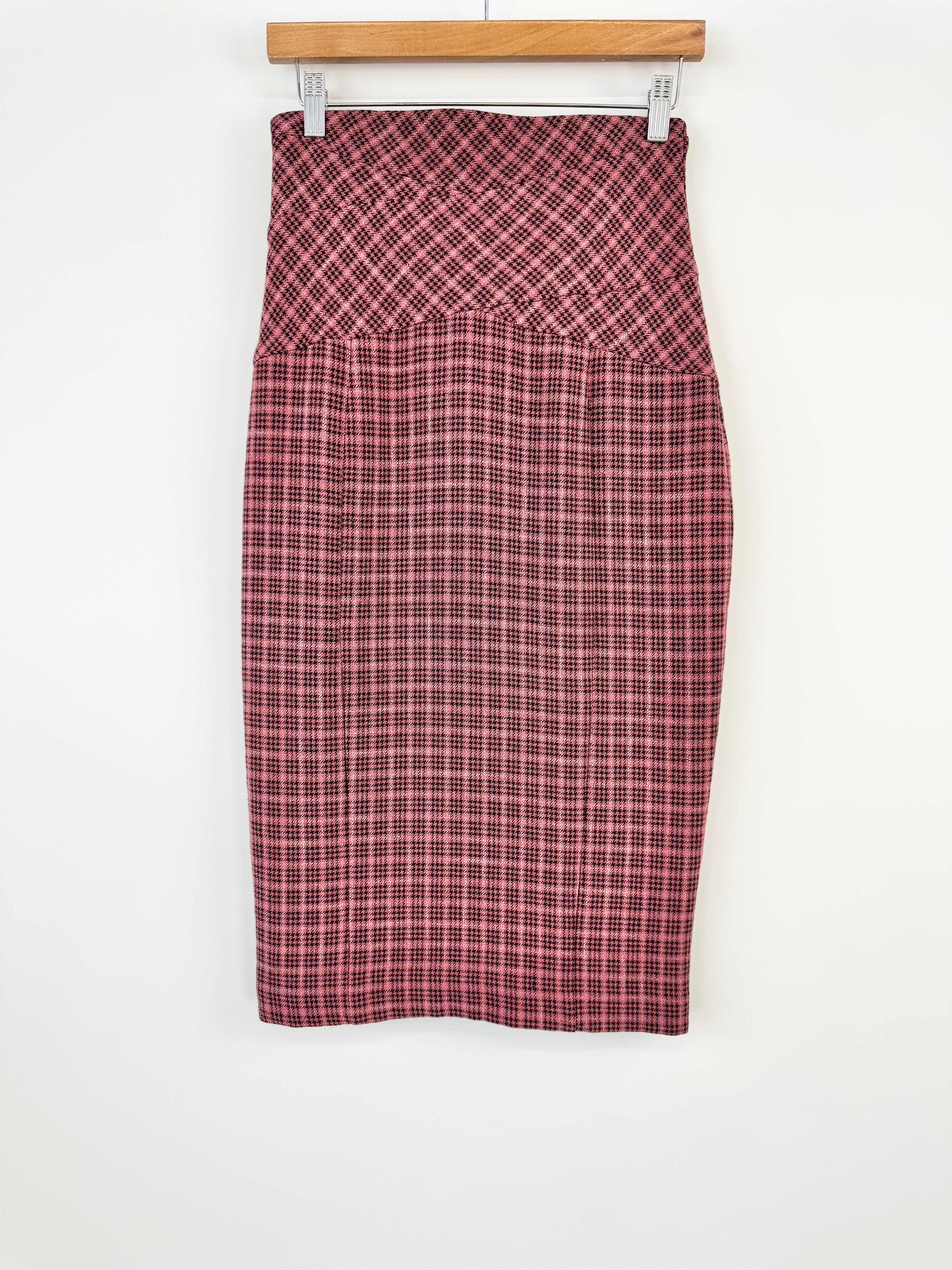 Cue Rose Houndstooth Long Skirt - AU8