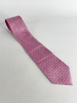 Salvatore Ferragamo Pink Whale Print Silk Tie