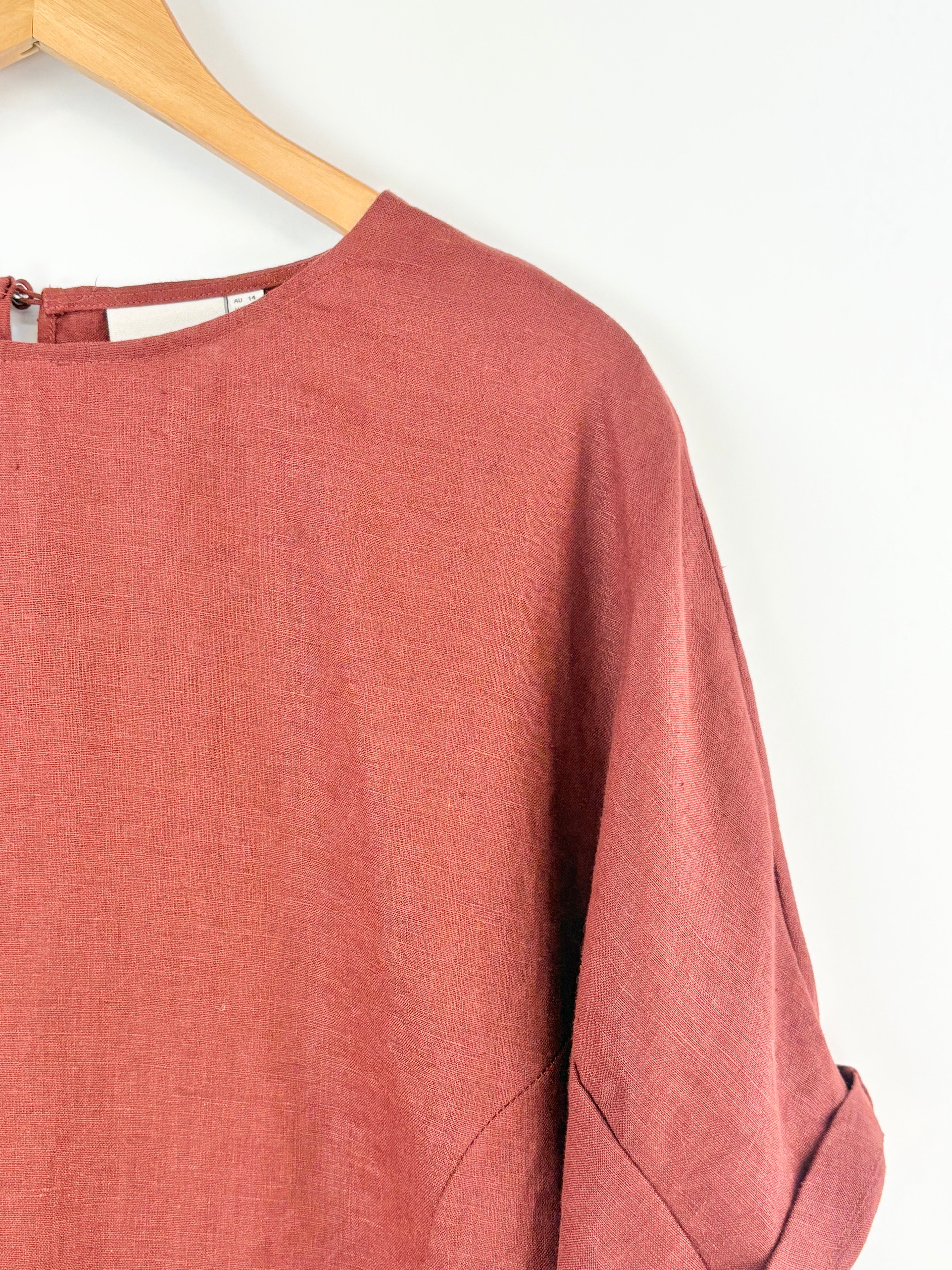 Elk Linen Paprika 'Hersom' Dress - AU14