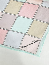 Oscar de la Renta Pastel Pink & Purple Long Silk Scarf
