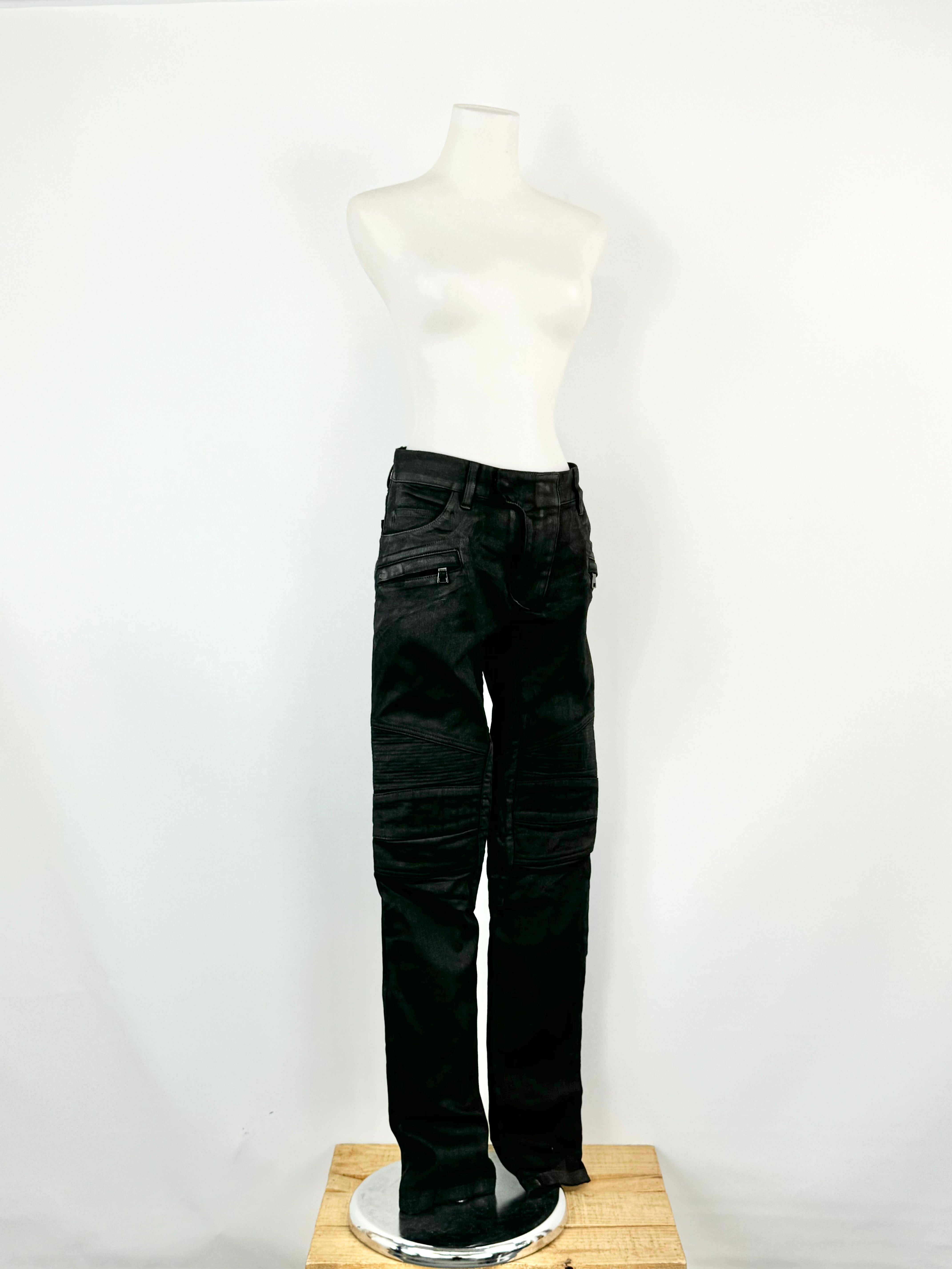 Balmain Black Moto Jeans - 30