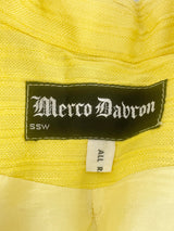 Vintage Merco Davron Canary Yellow Ribbed Coat & Dress Set - AU8