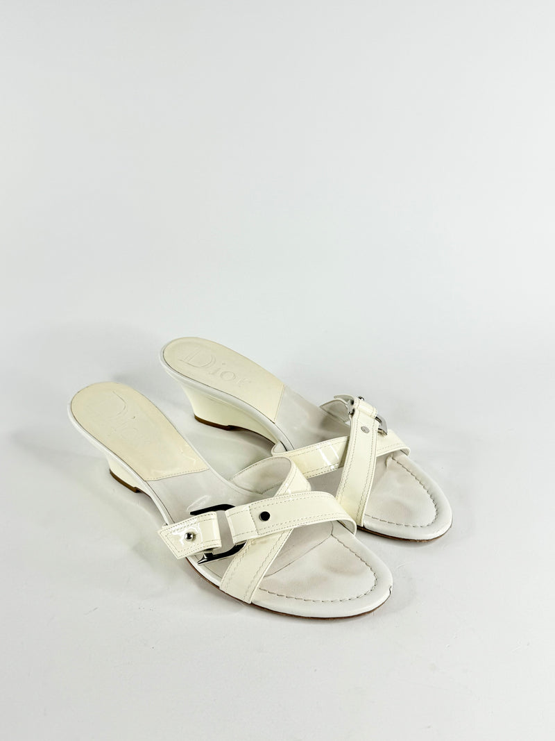 Christian Dior White Strap Mules - EU40