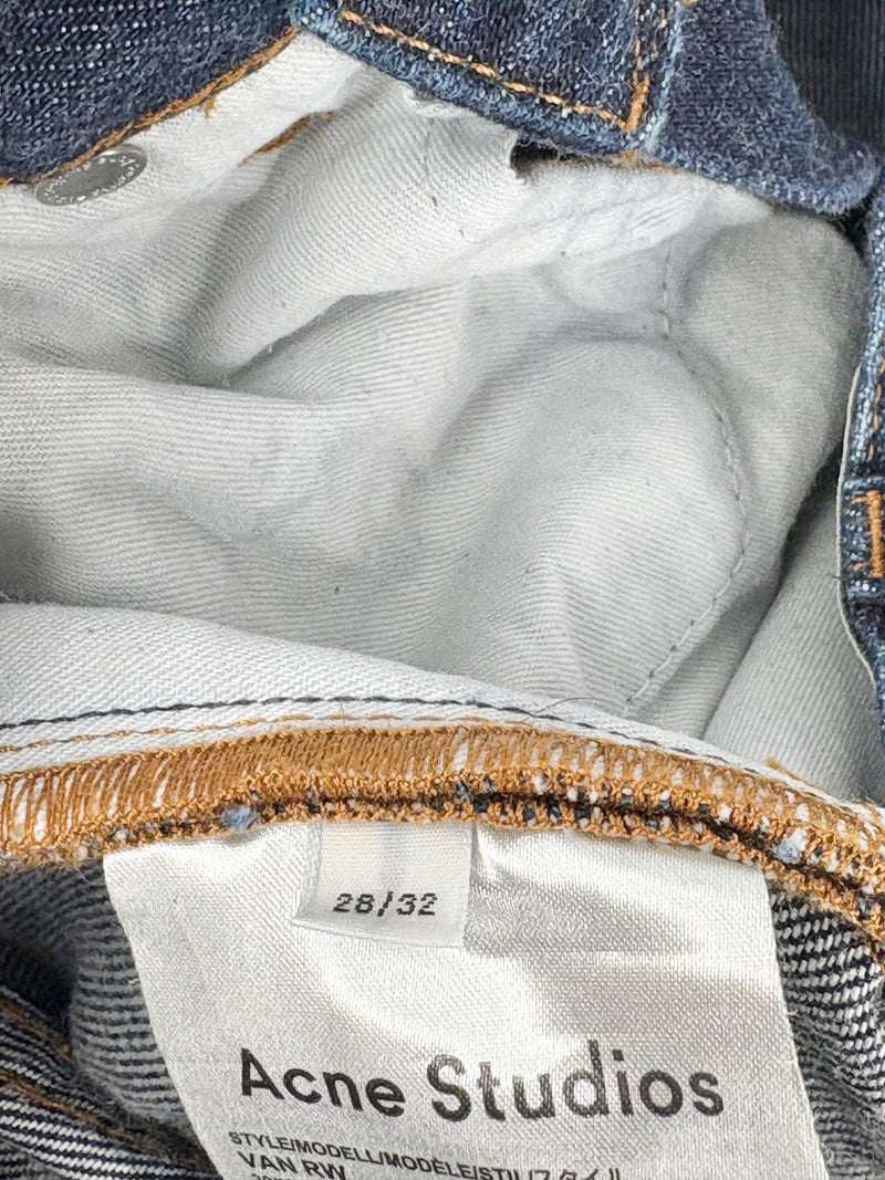 Acne Studios Dark Blue 'Van RW' Slim-Fit Jeans - W28