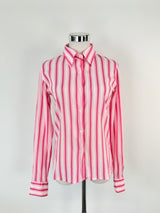 Agnès B. Pink Striped Cotton Blouse - AU10