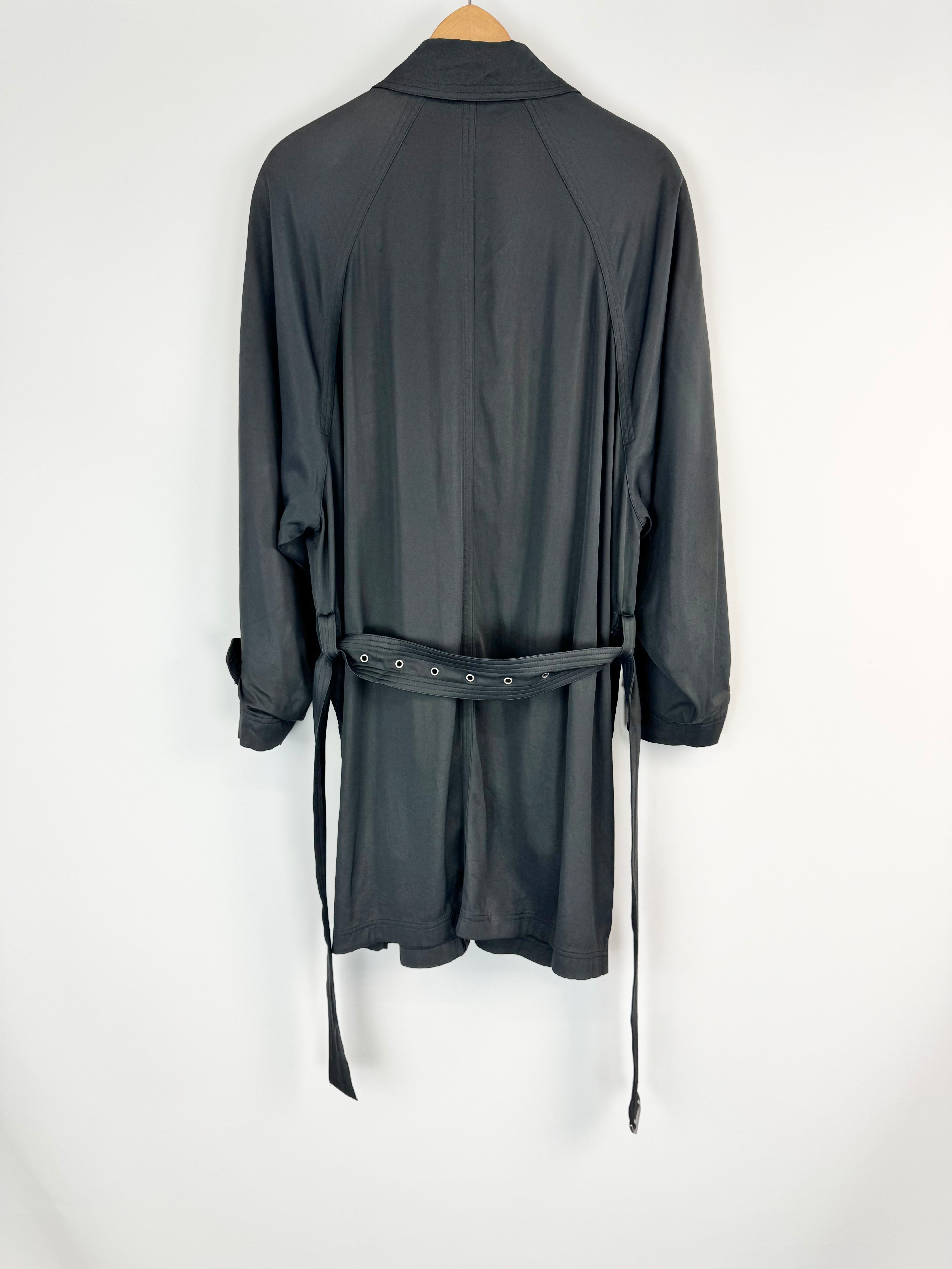 Vintage 80s Gianni Versace Black Trench Coat - AU10/12