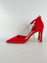 Mimco Lipstick Red Suede 'Sashay' Pumps - EU39