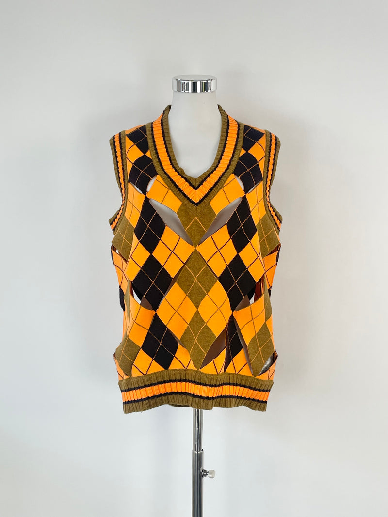 Burberry Mackenzie Argyle Wool-Blend Sweater Vest - AU8/10