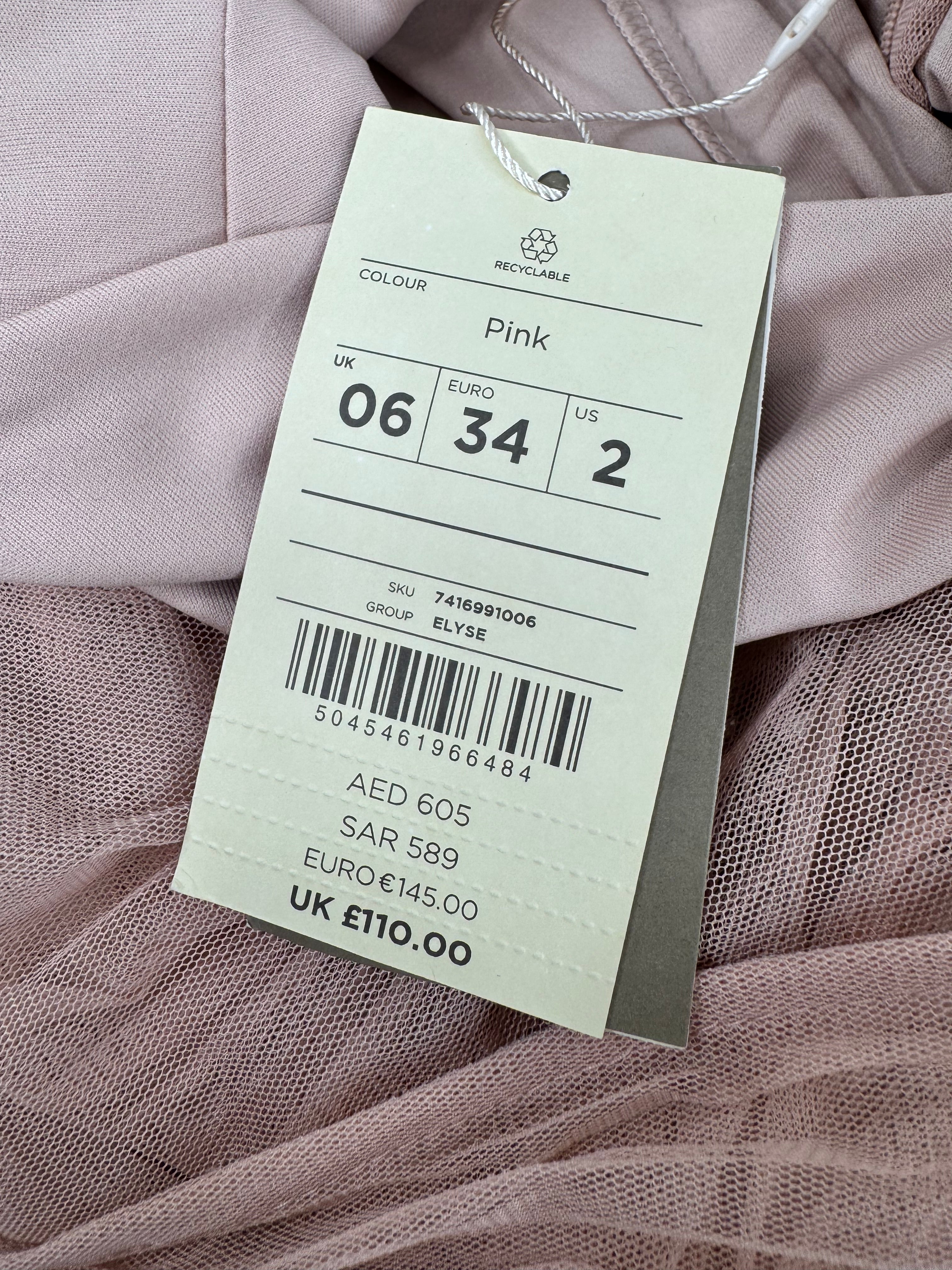 Monsoon Pastel Peach Bejewelled Gown - AU6