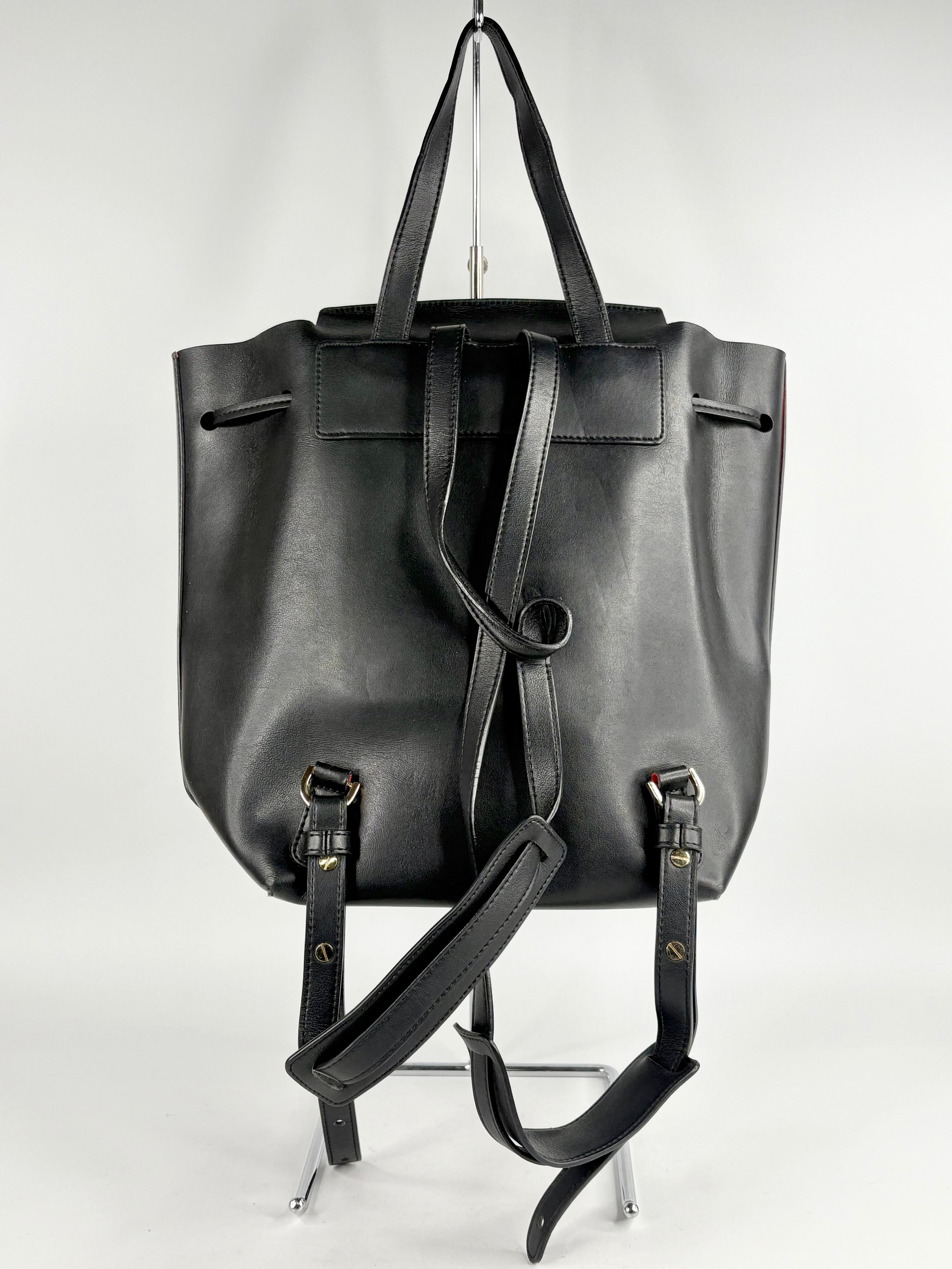 Mansur Gavriel Smooth Black Leather Backpack
