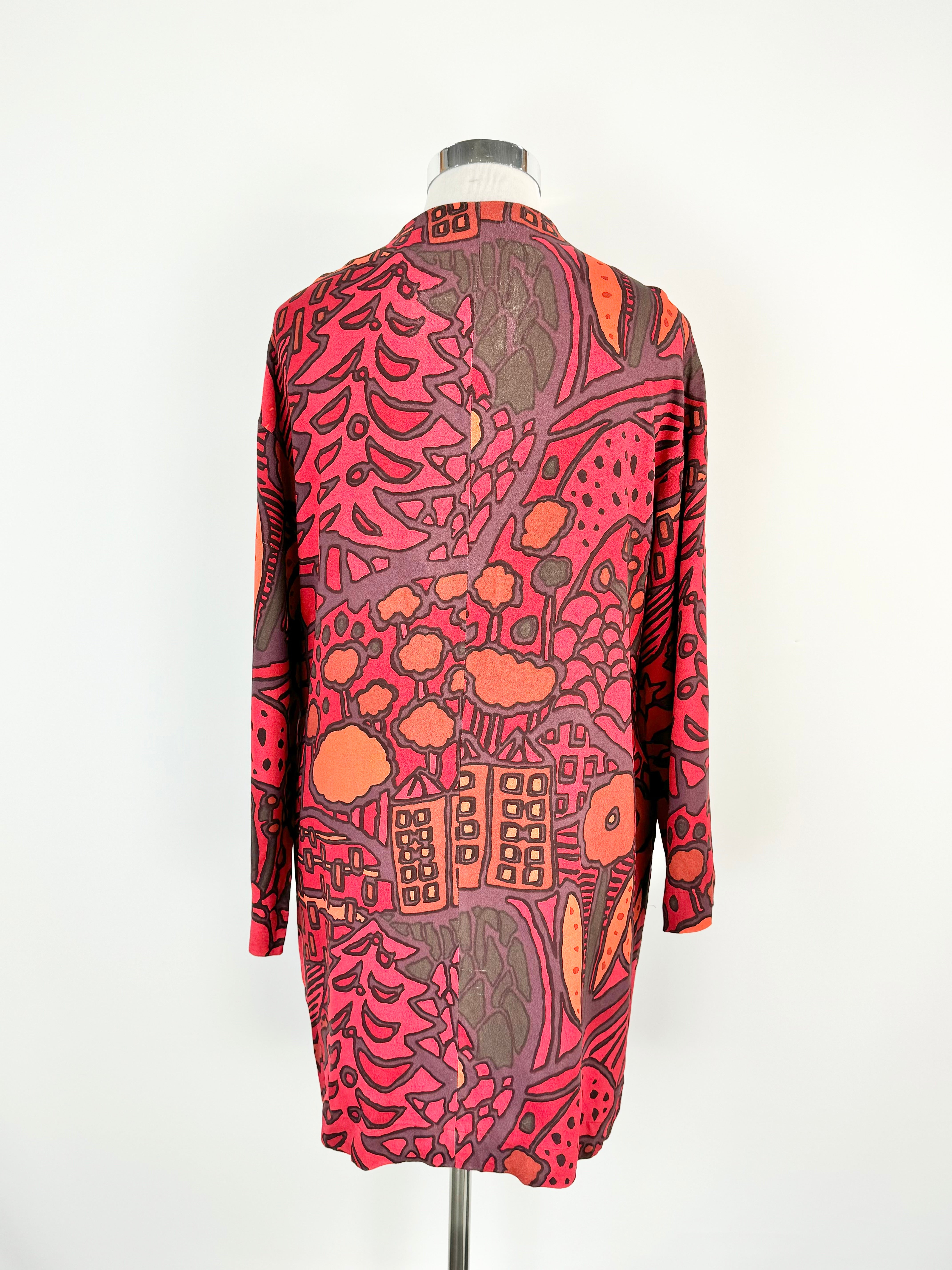 Marimekko 'Titti Mekko' Deep Red Shift Dress - AU10/12