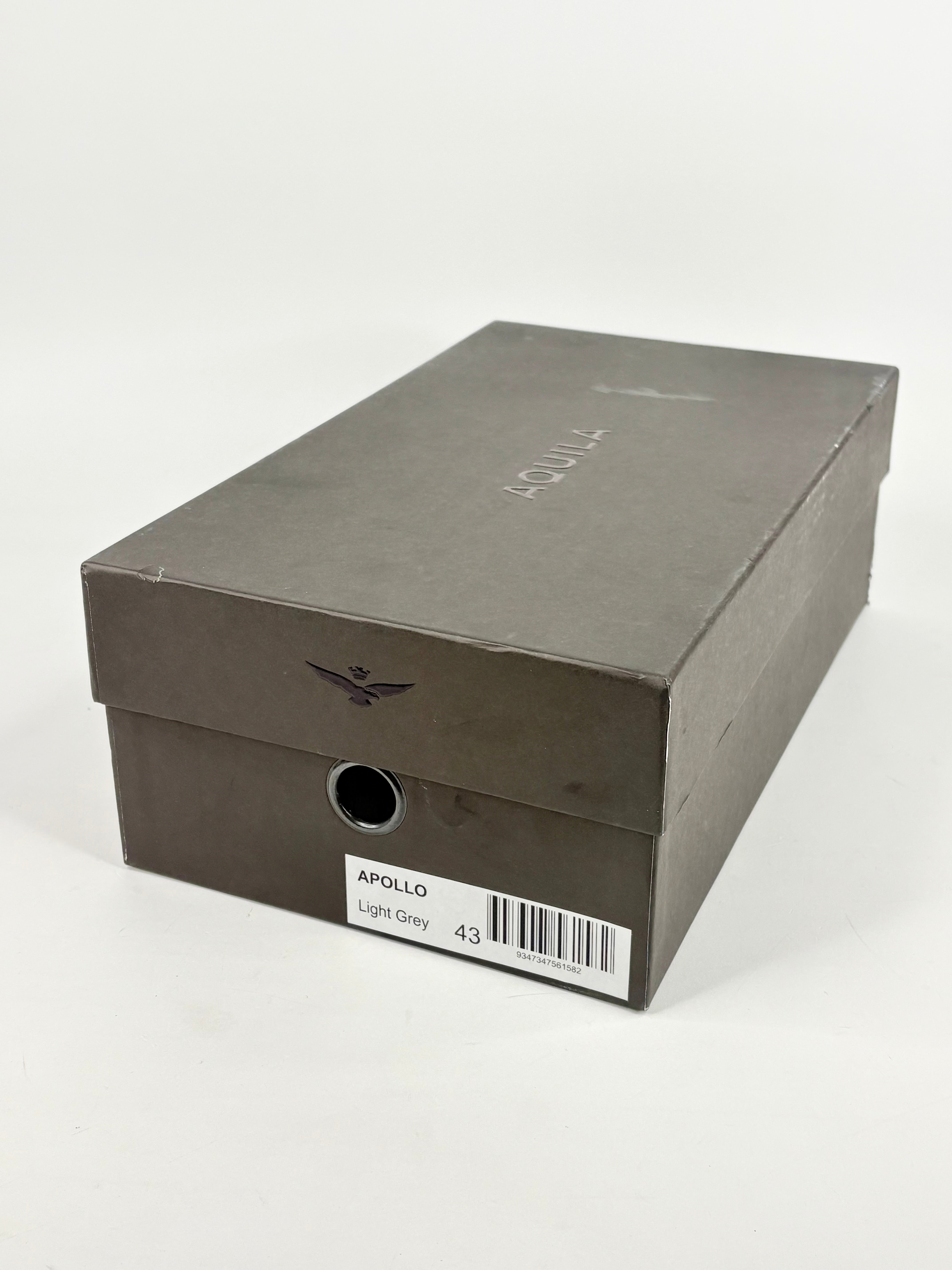 Aquila Light Grey Leather 'Apollo' Sneakers - EU43