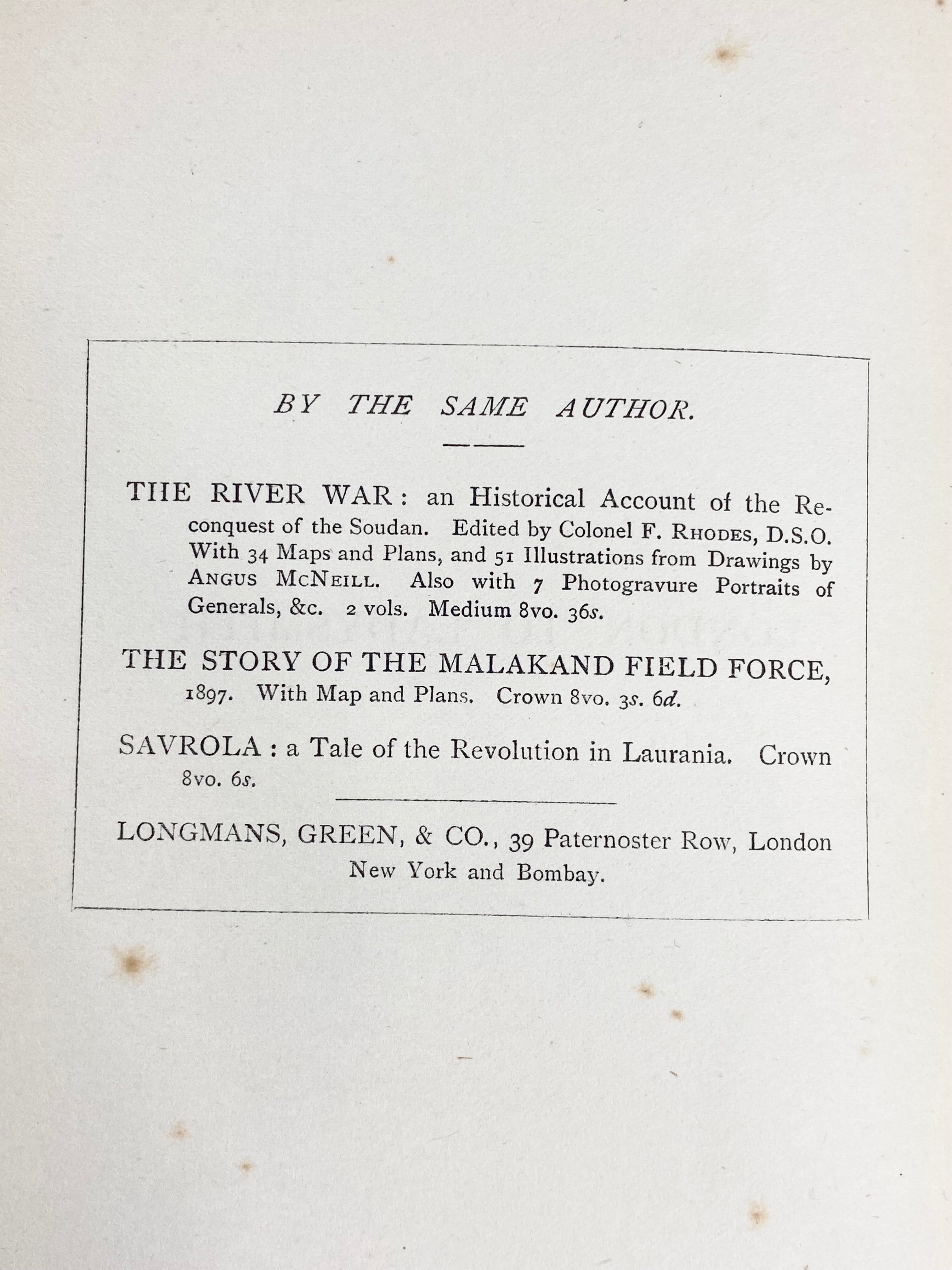 1900 London to Ladysmith via Pretoria - Winston Spencer Churchill