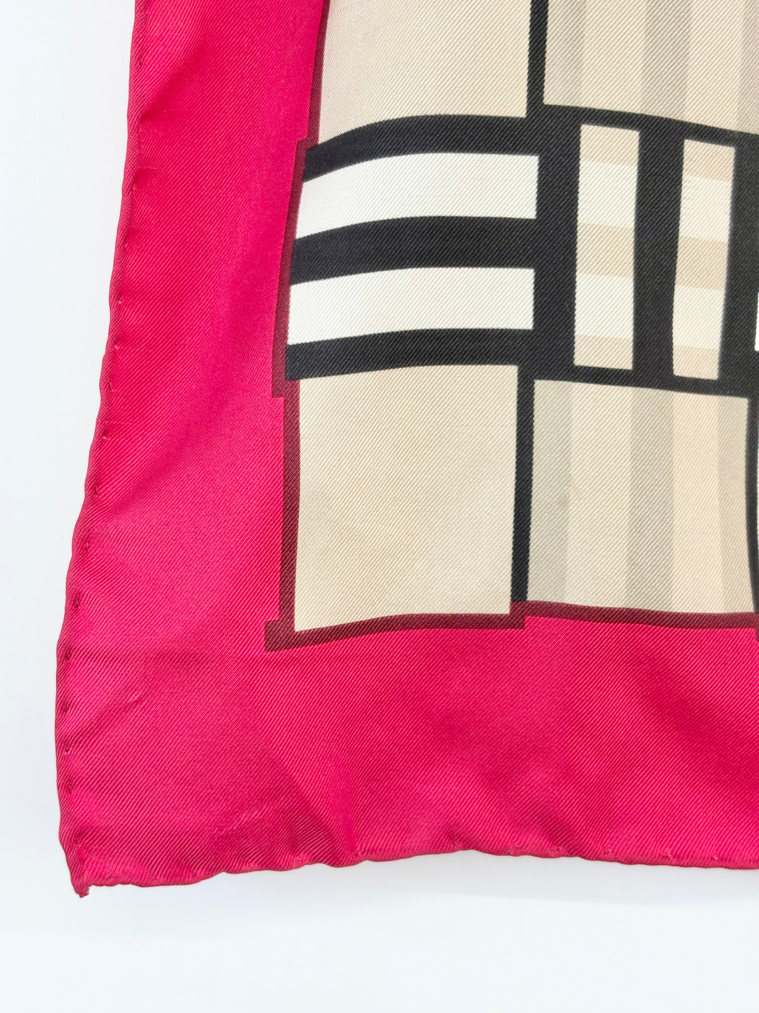 Burberry Silk Fuchsia & Check Neckerchief
