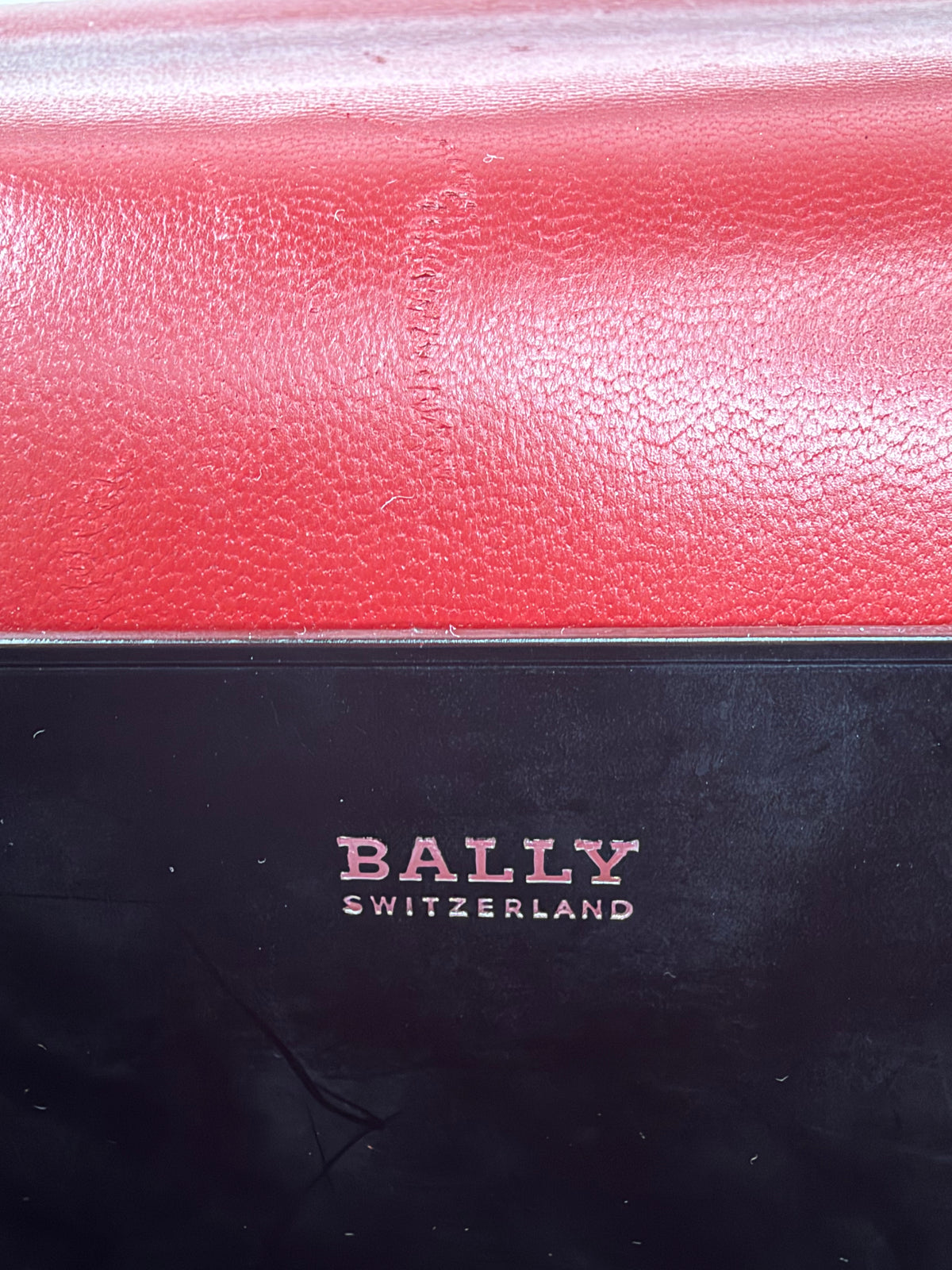 Bally Black & Red Smooth Leather Cross Body Bag