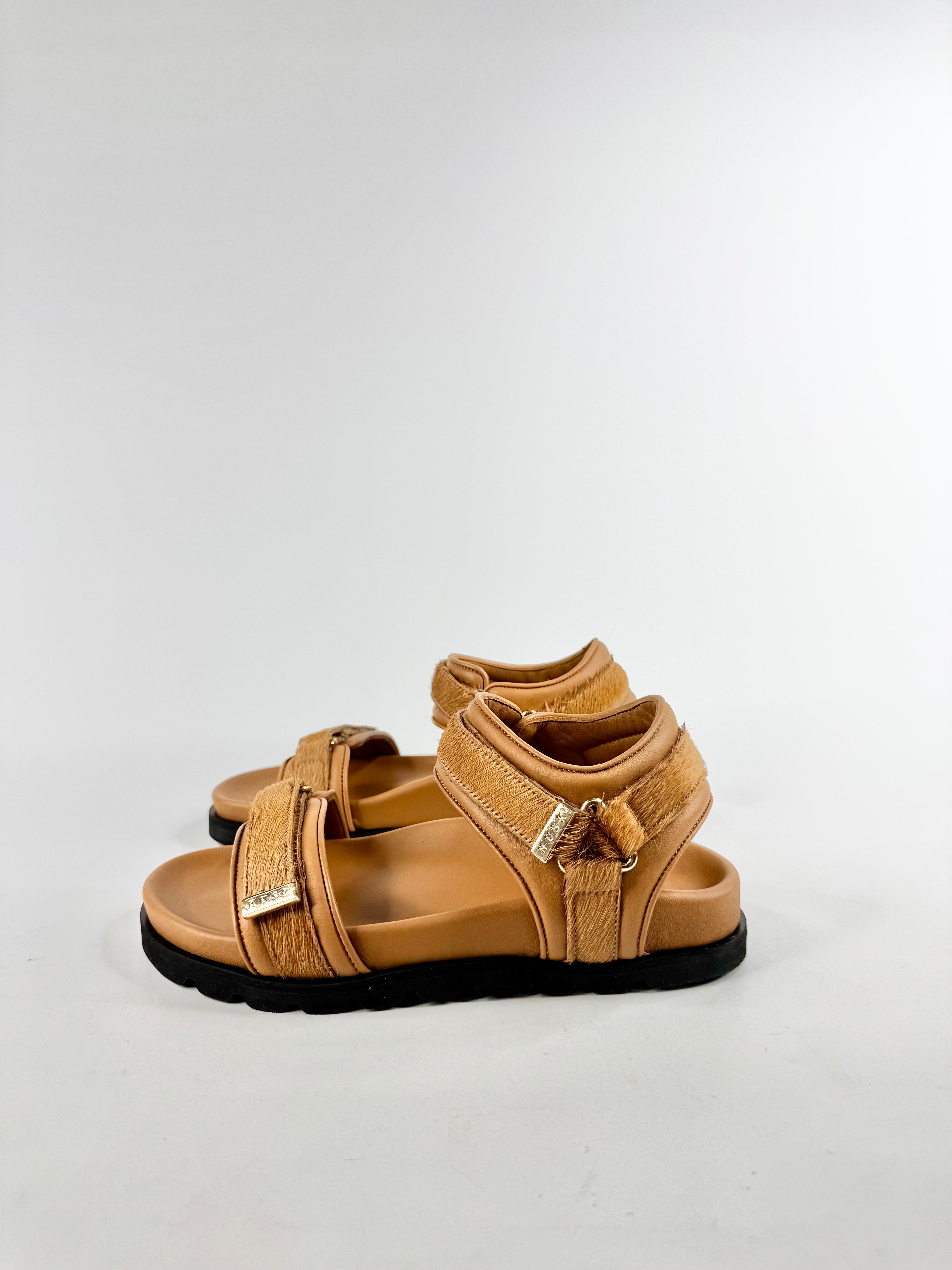 Husk Tan Velcro Sandals - EU38