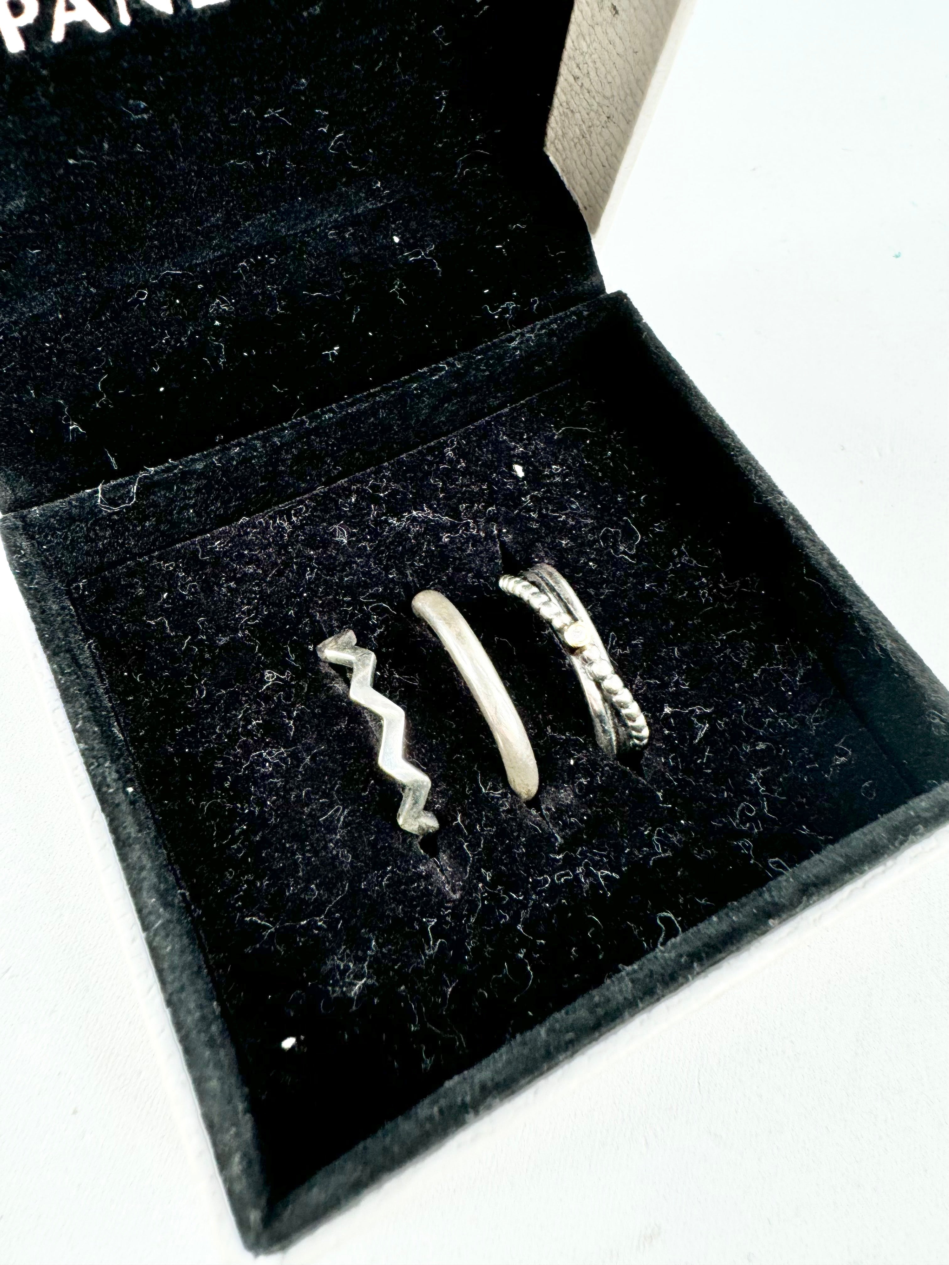 Pandora Silver Three Ring Set