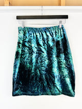 Vintage Teal Velvet Mini Skirt - AU8/10