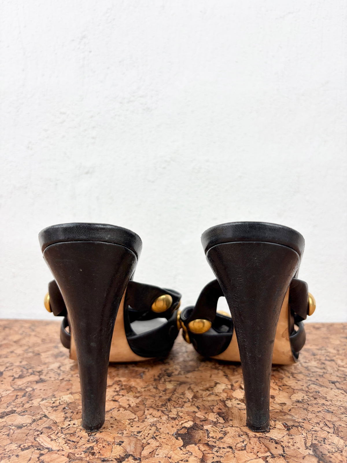 Gucci Black Studded Leather ‘Babushka’ Mules - EU38