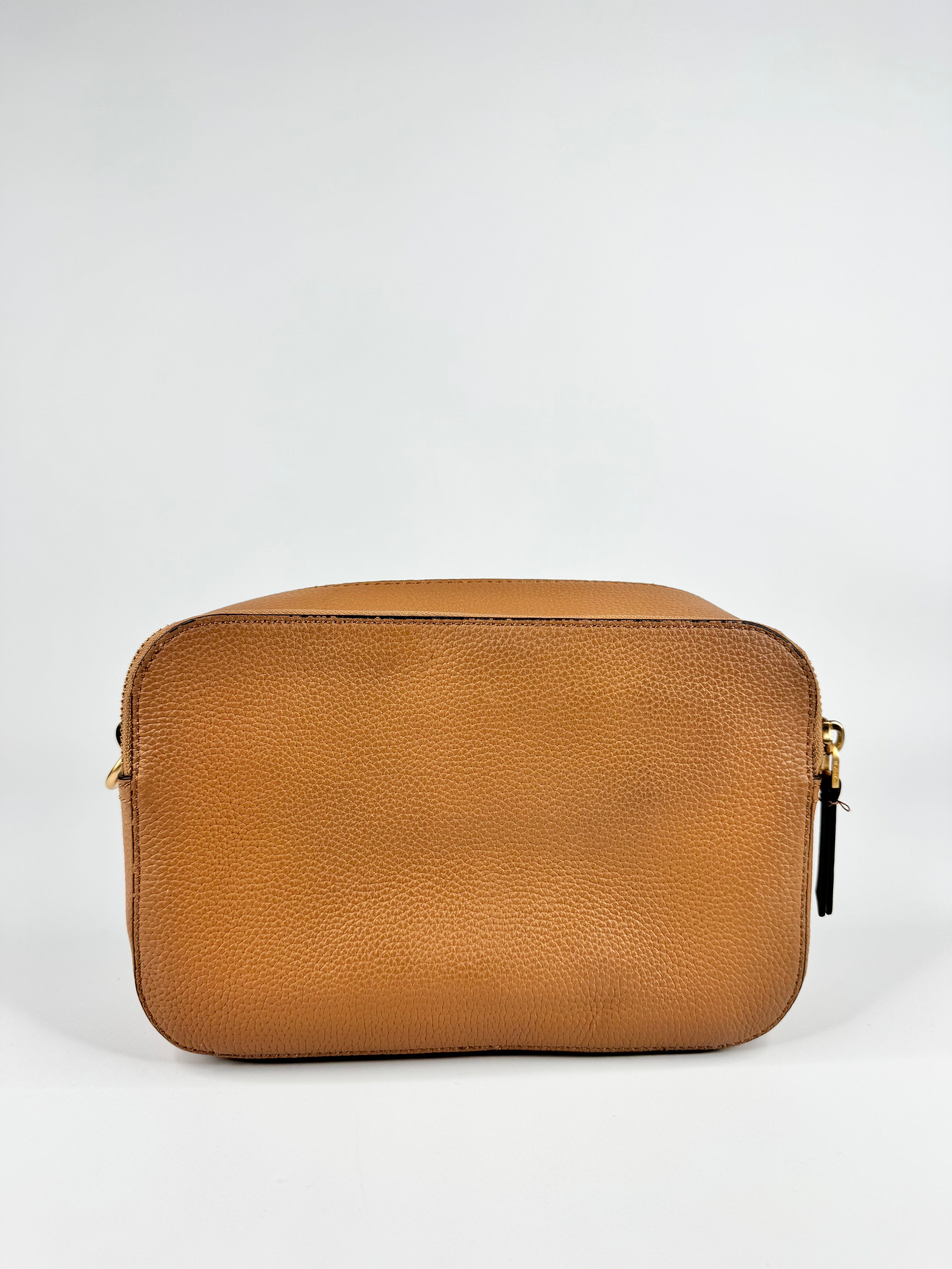 Oroton Tan 'Dylan' Grained Leather Camera Cross Body Bag