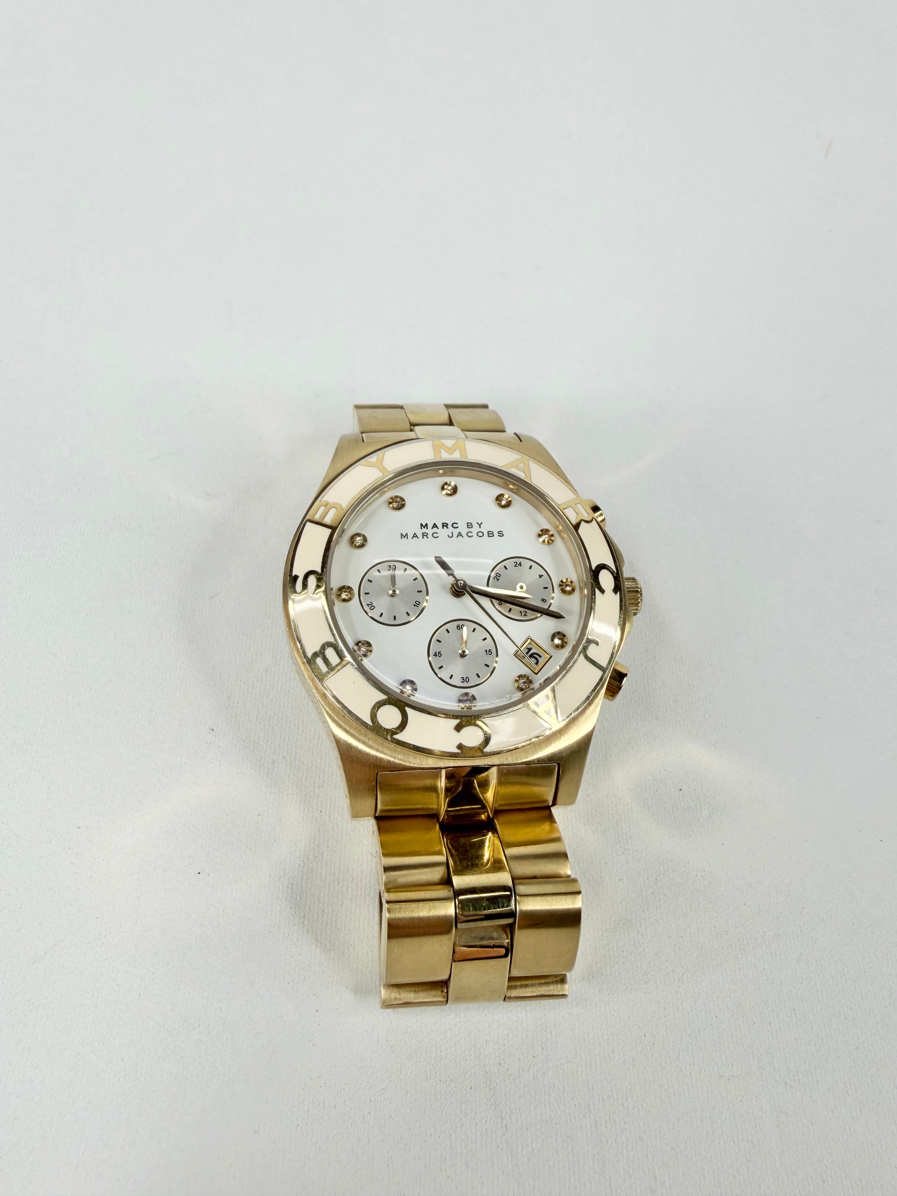 Marc by Marc Jacobs Gold & Cream Enamel Watch